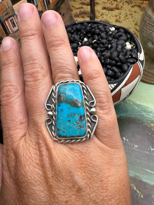 $99 Turquoise Statement Ring D size 7