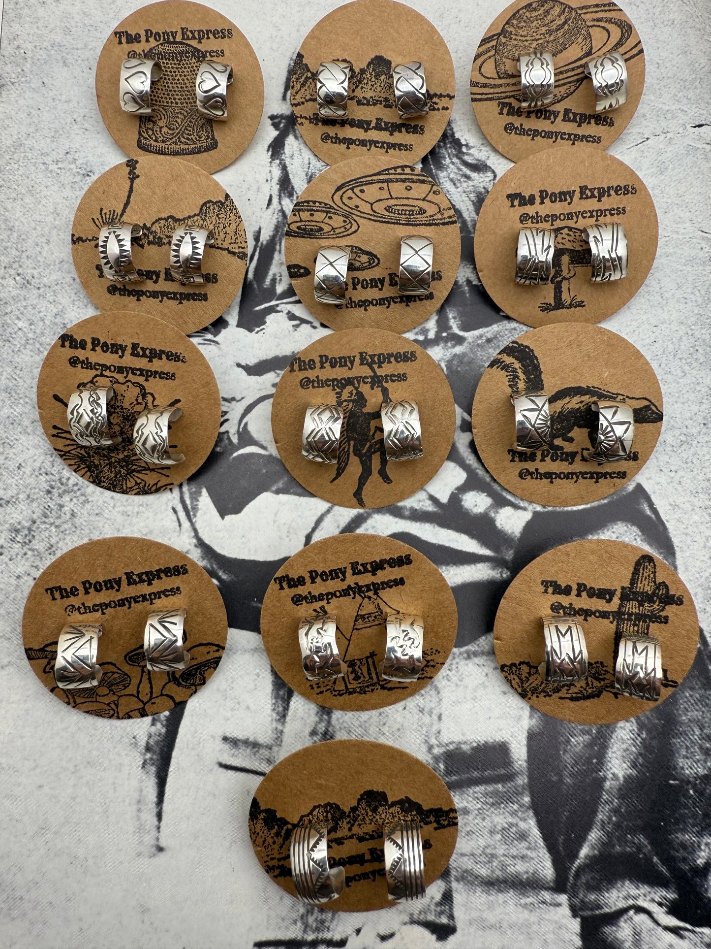 Hand Stamped Mini Hoops