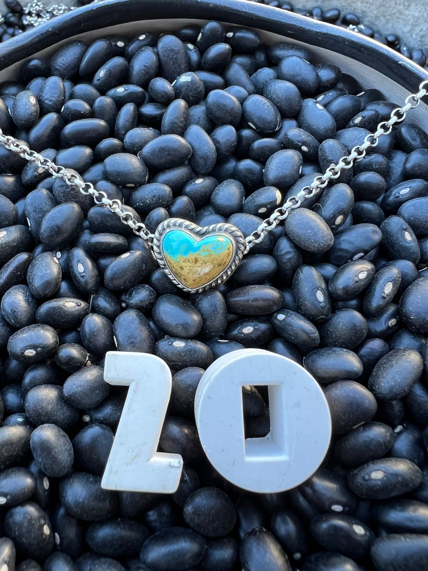 Turquoise Floating Heart Necklace