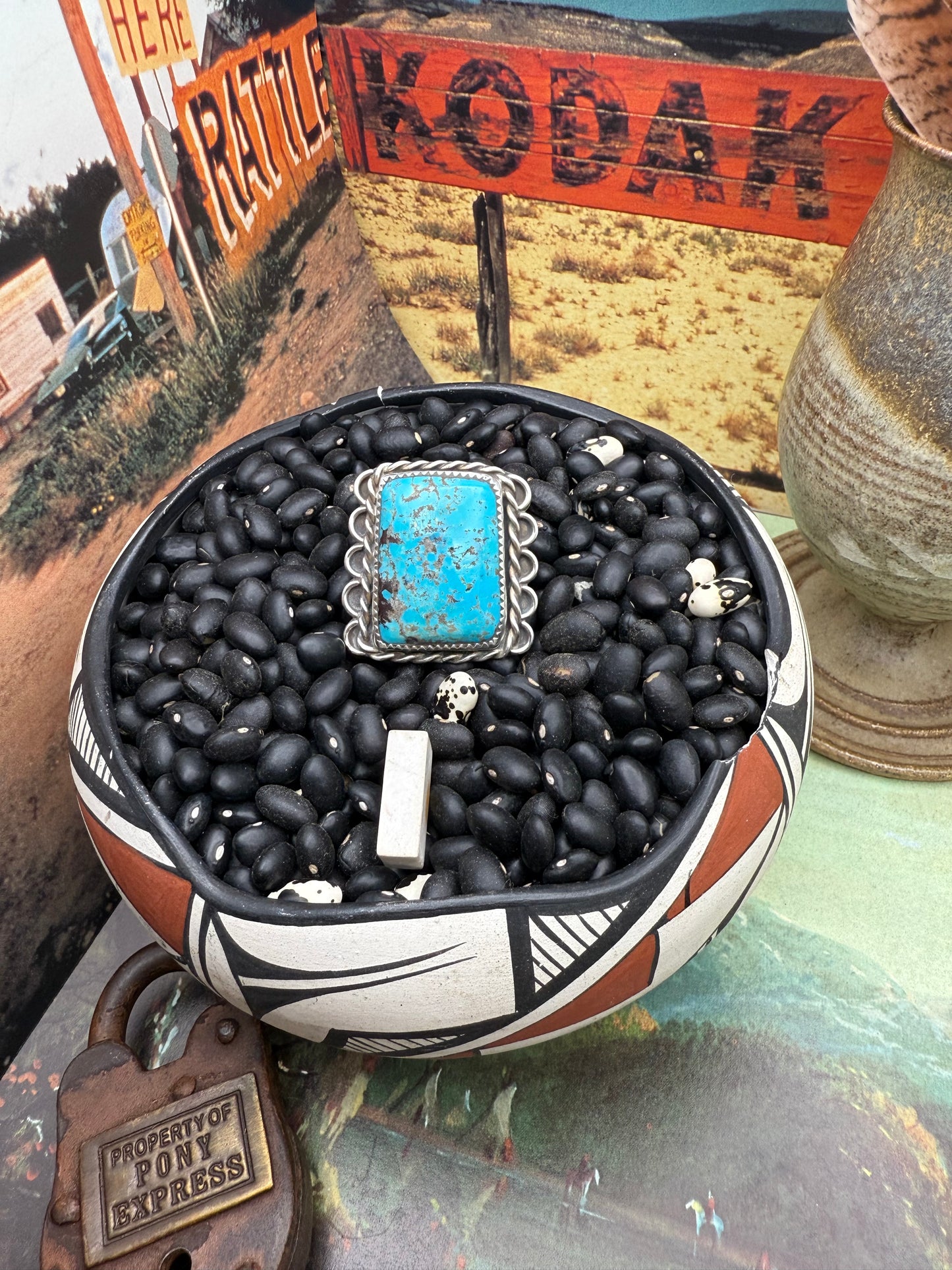 $99 Turquoise Statement Ring i size 8