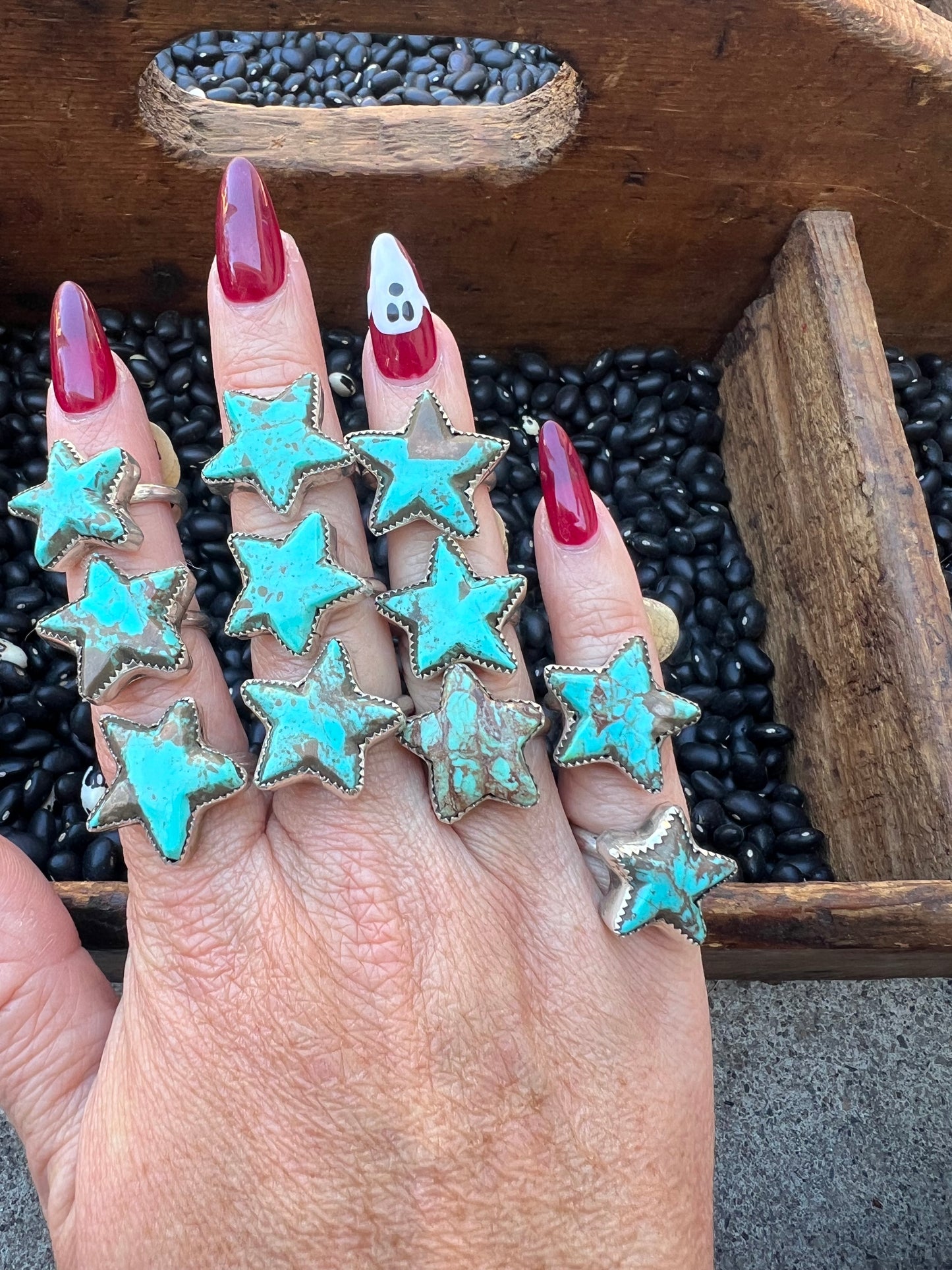 Turquoise Star Rings