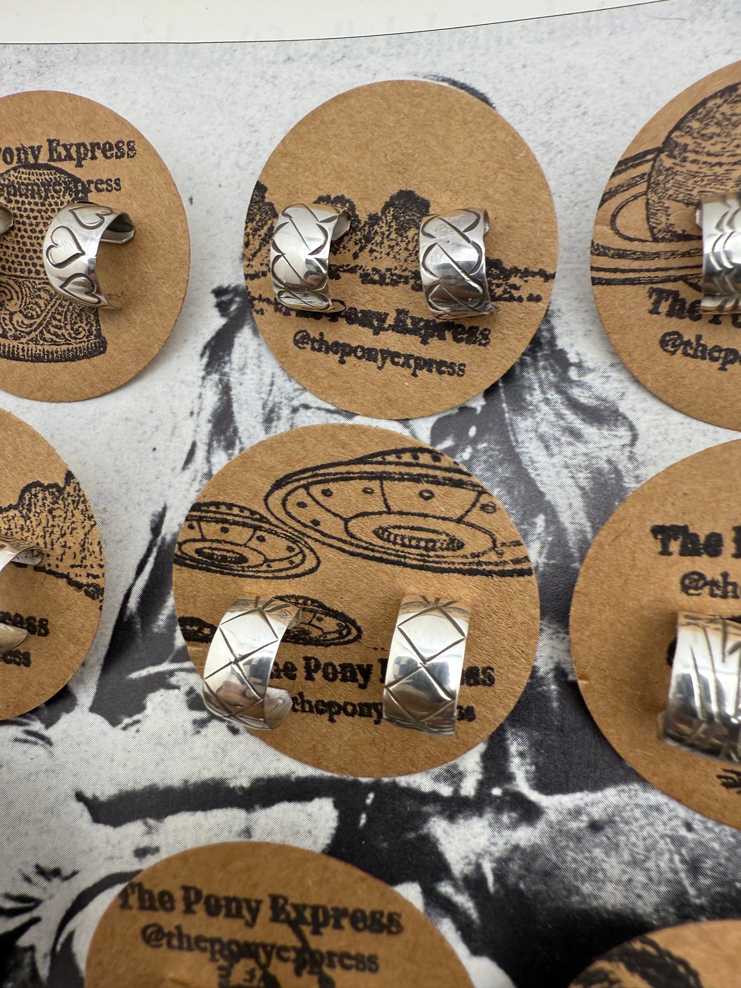 Hand Stamped Mini Hoops