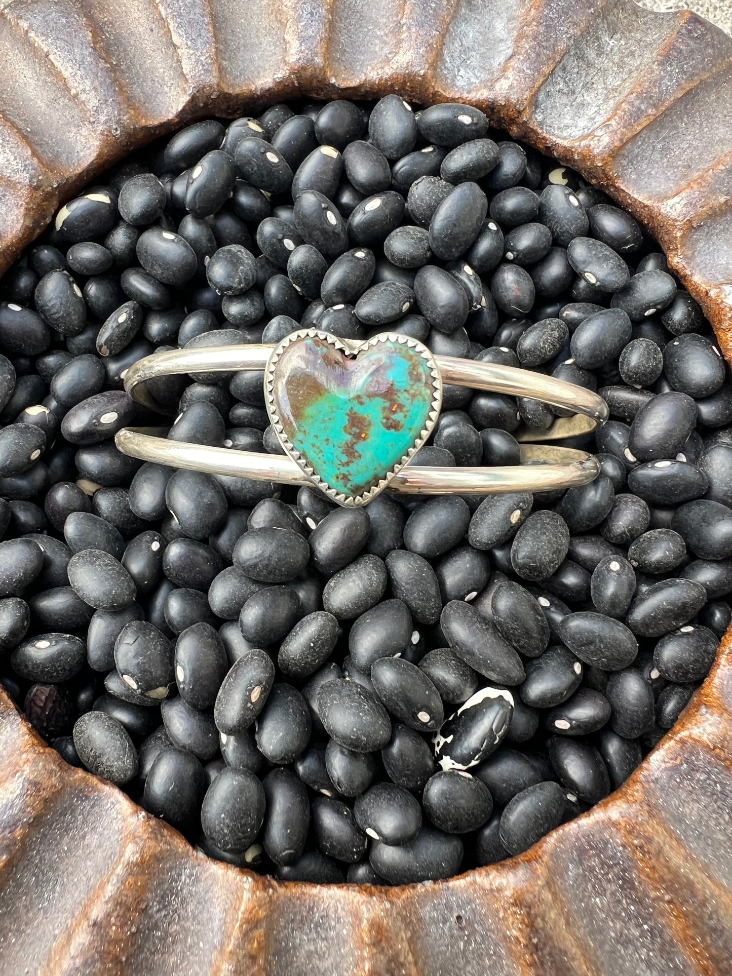 Turquoise Heart Cuff