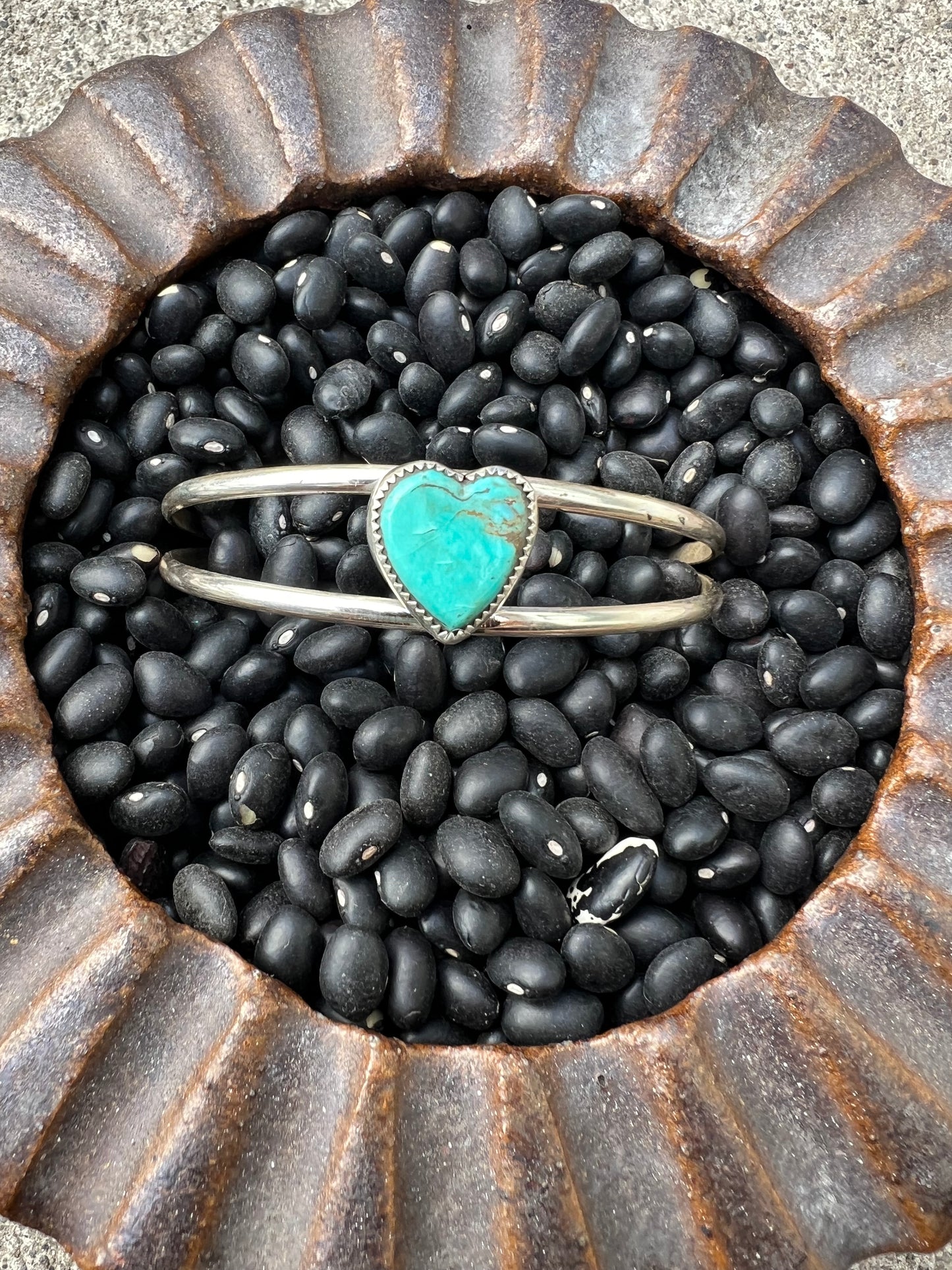 Turquoise Heart Cuff