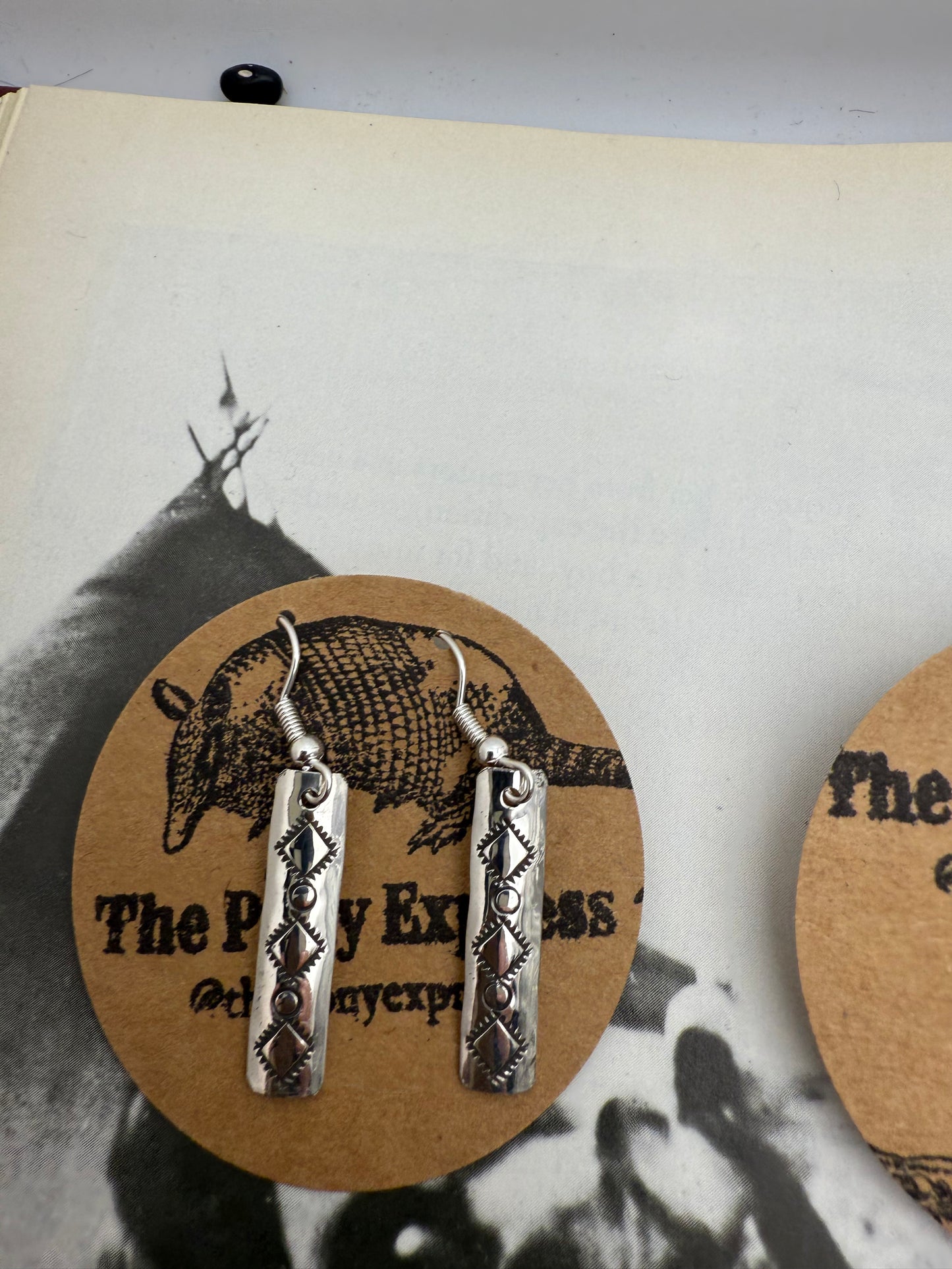 DOORBUSTER Stamped 1” Sterling Earrings