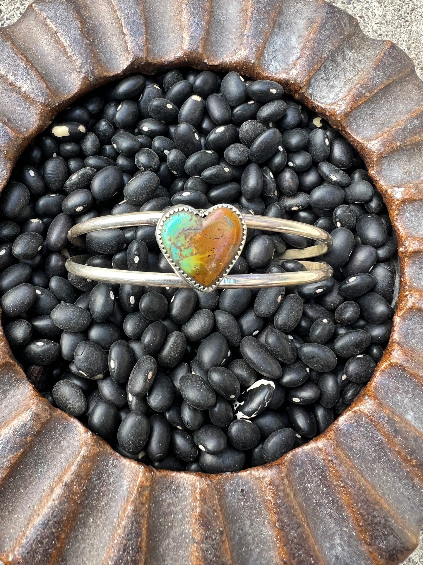 Turquoise Heart Cuff