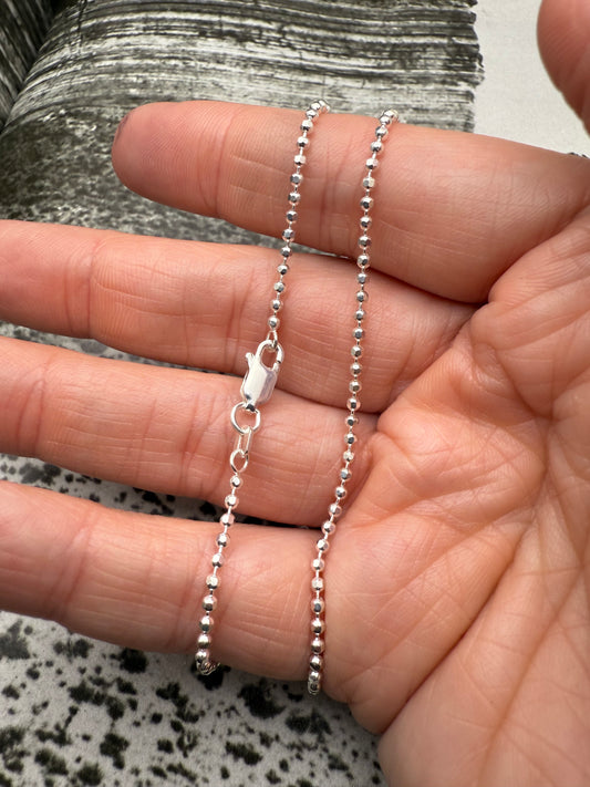 Diamond Cut Bead Sterling Silver Chain 1.8mm
