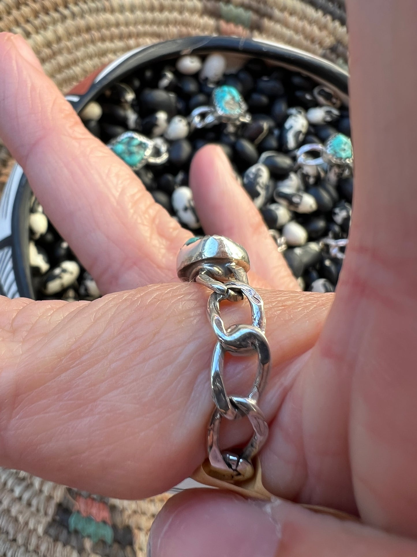 Turquoise Chain Link Ring