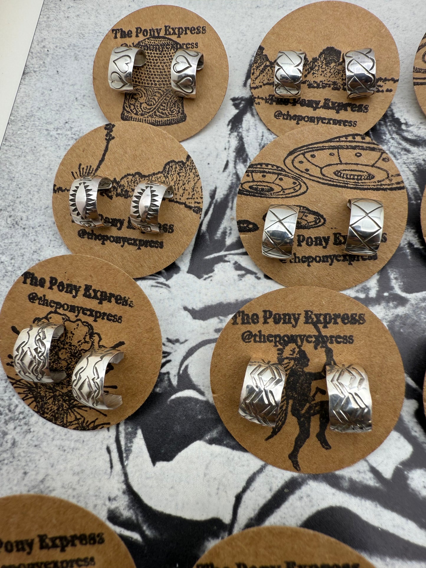 Hand Stamped Mini Hoops