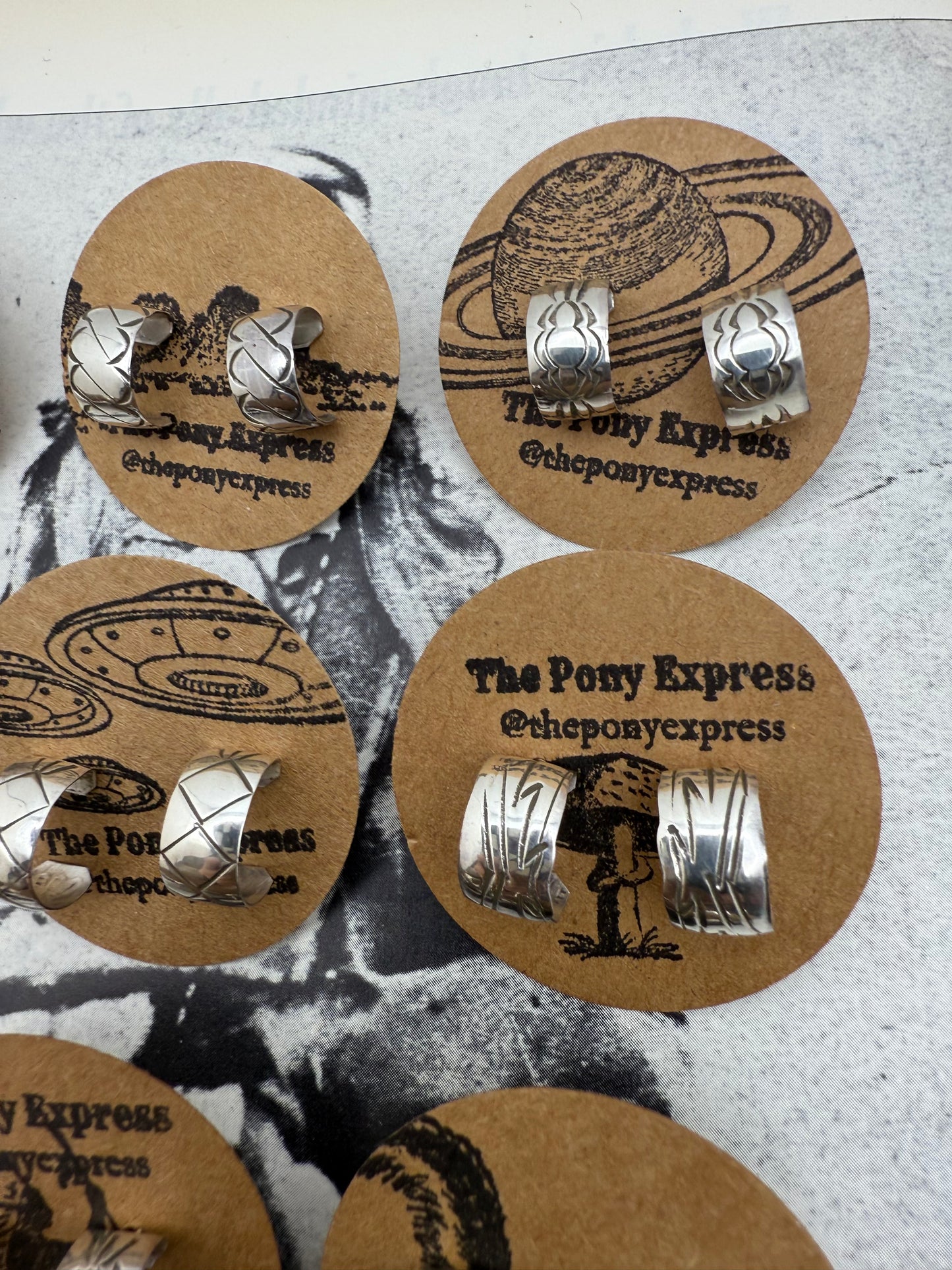 Hand Stamped Mini Hoops