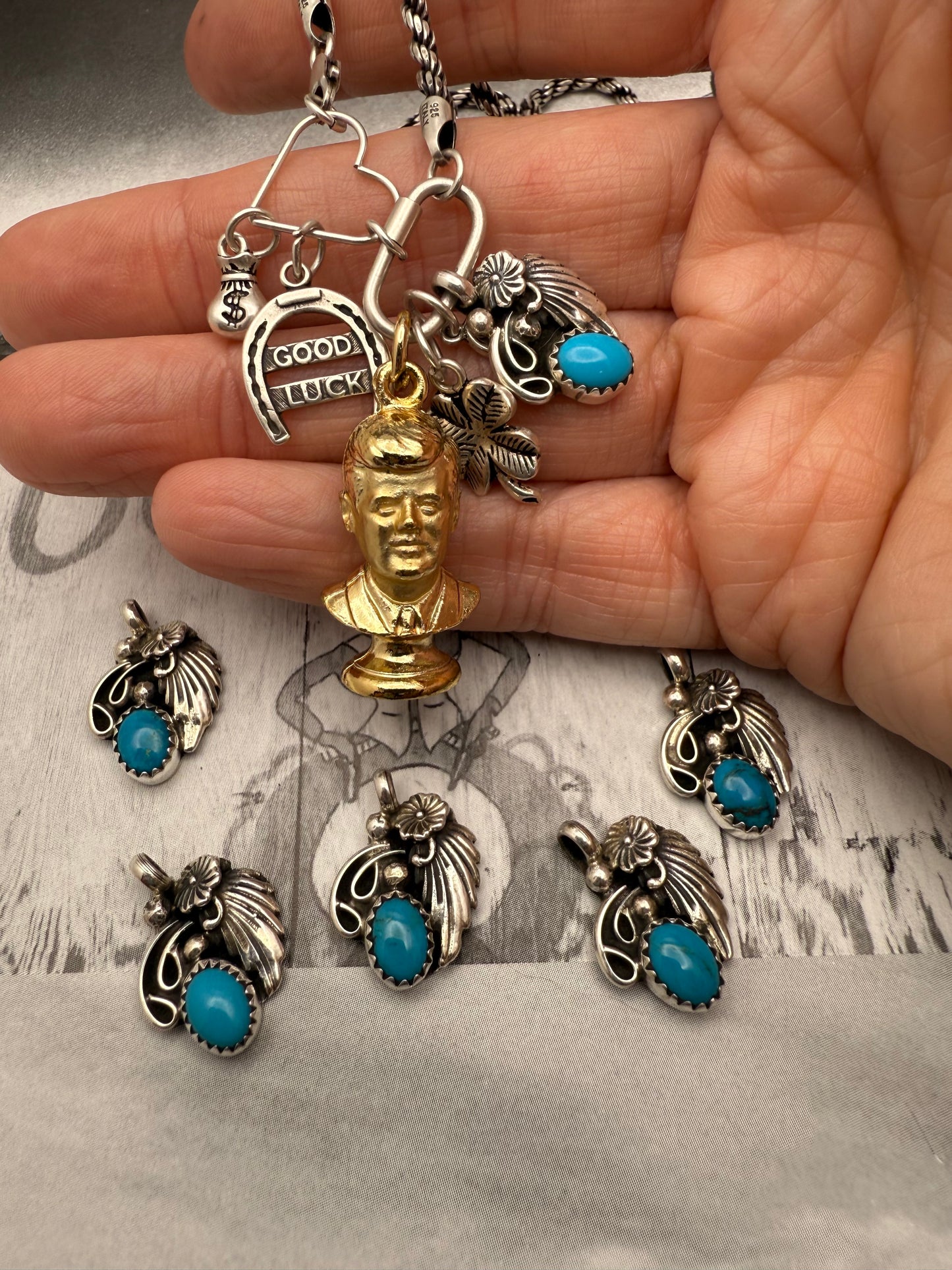 Native American Charm with Leaf motif