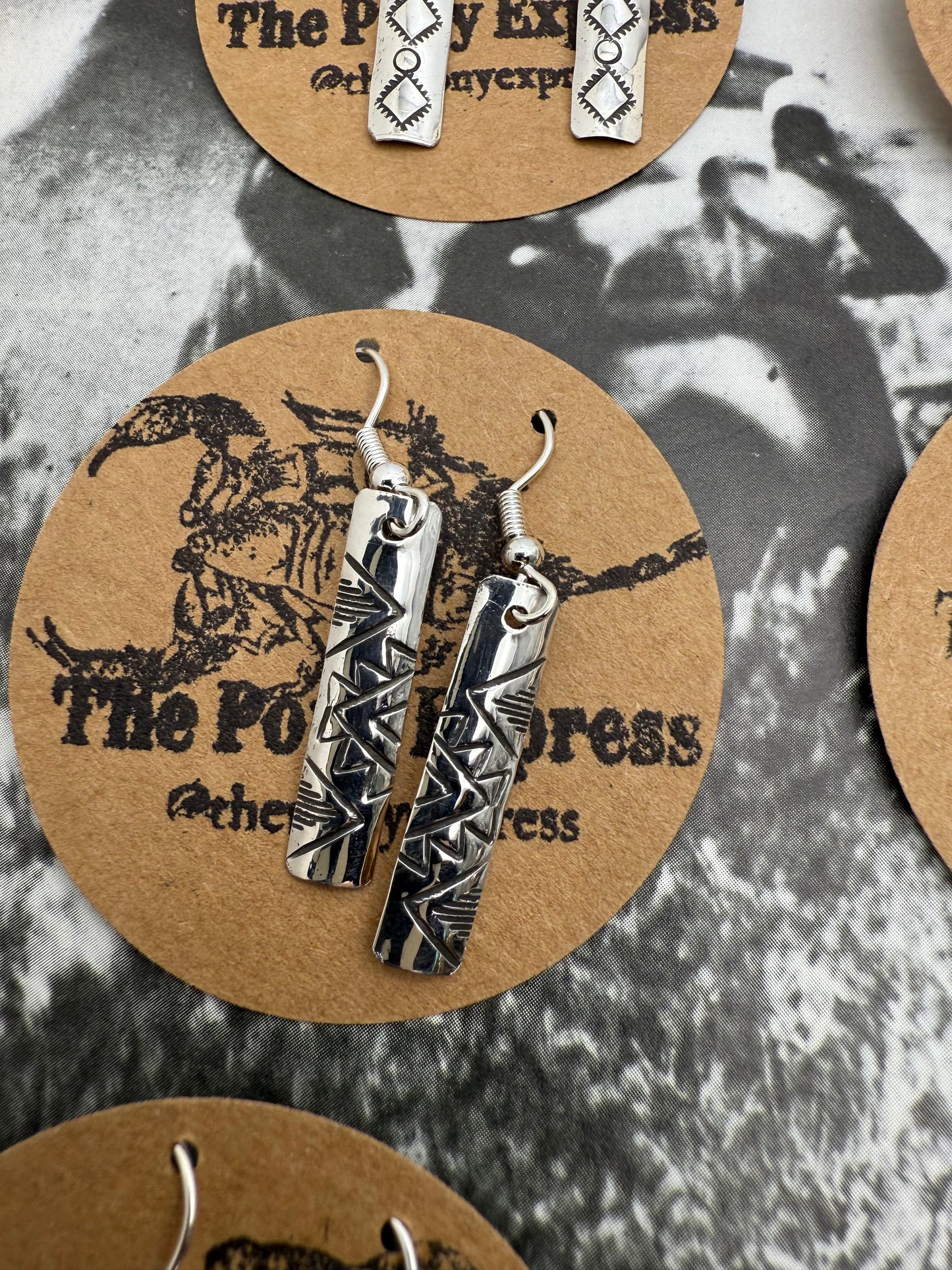 DOORBUSTER Stamped 1” Sterling Earrings