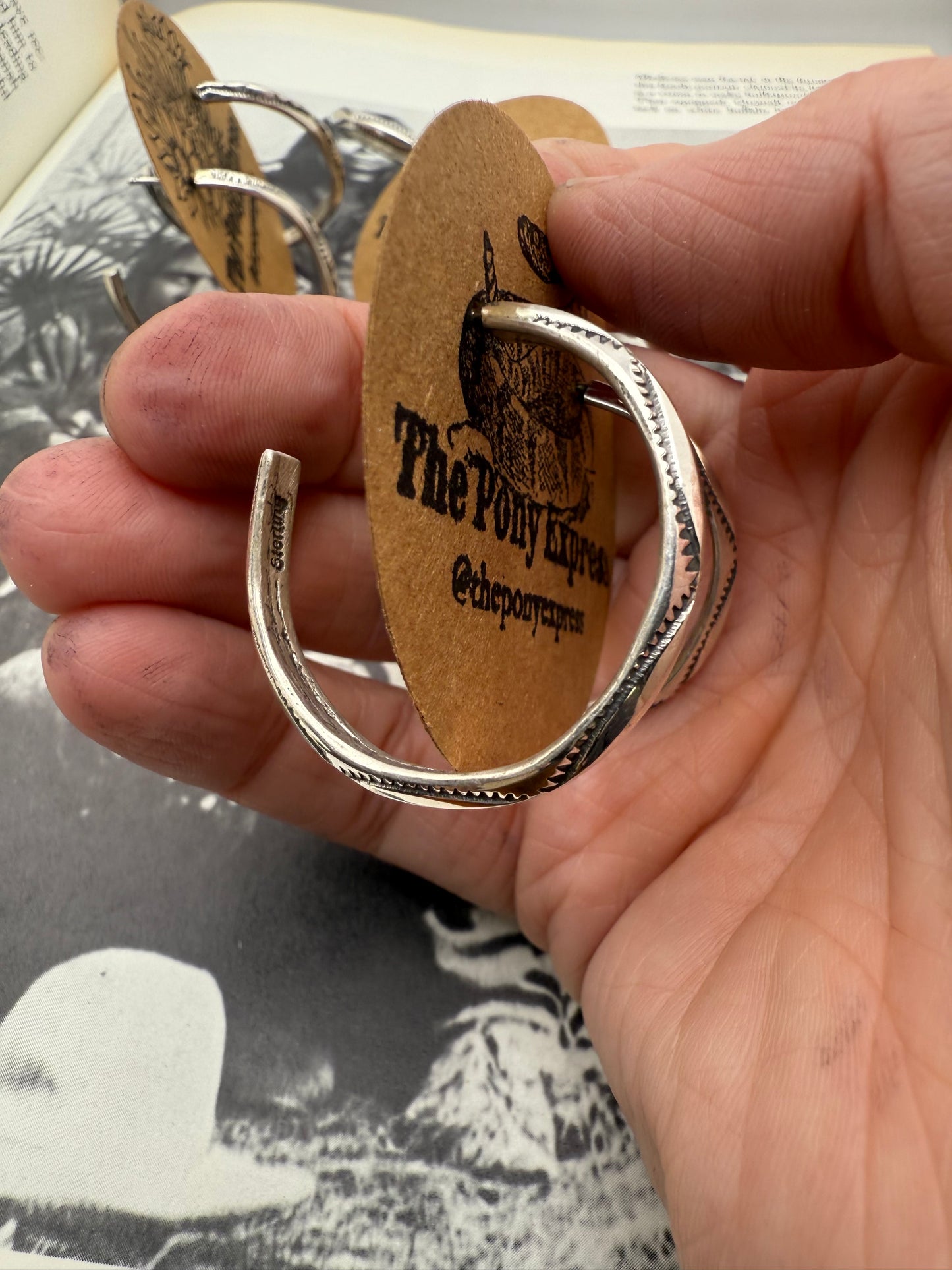 Native American Medium Hand stamped Hoops