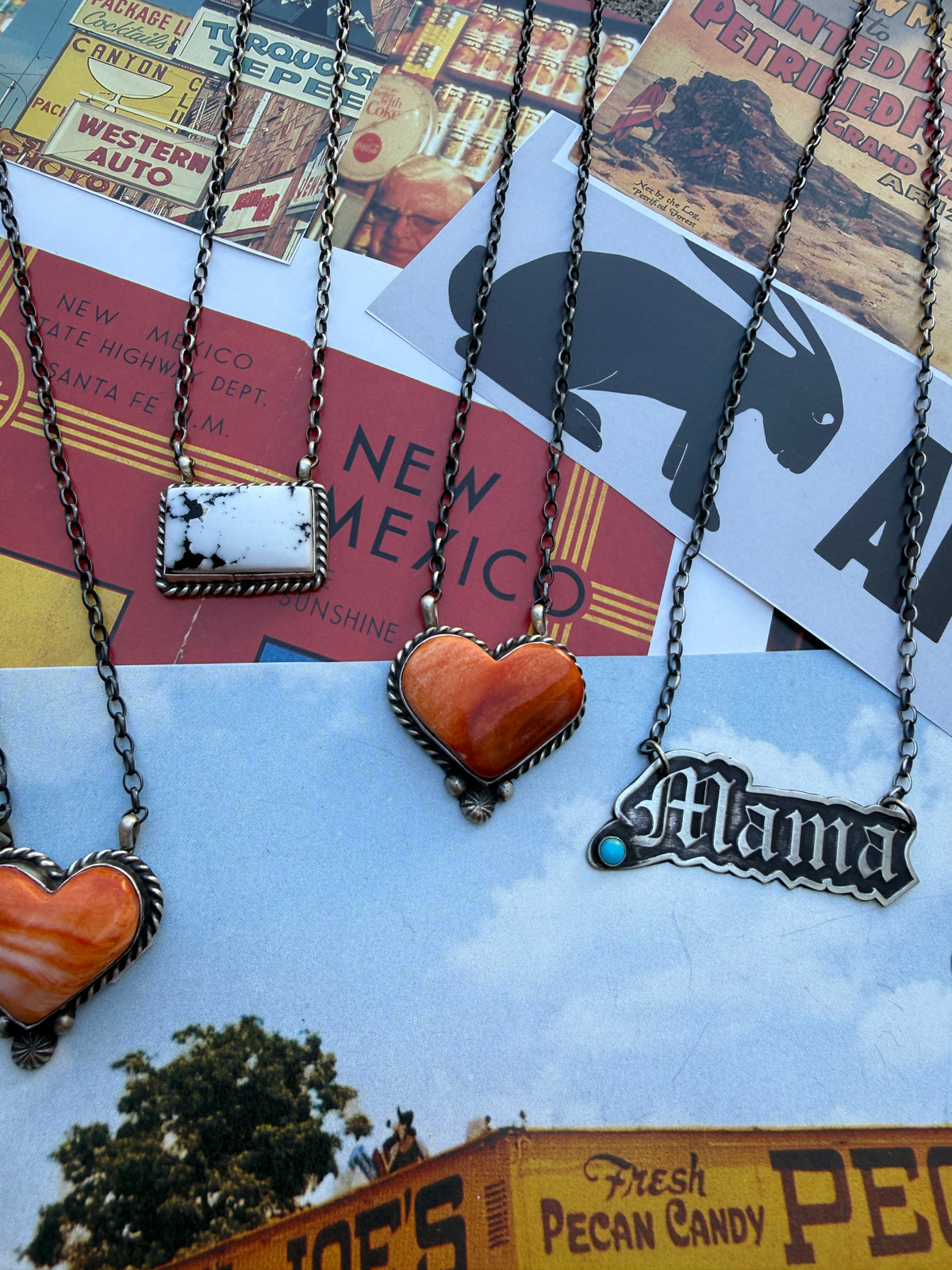 White Buffalo Rectangle Necklace