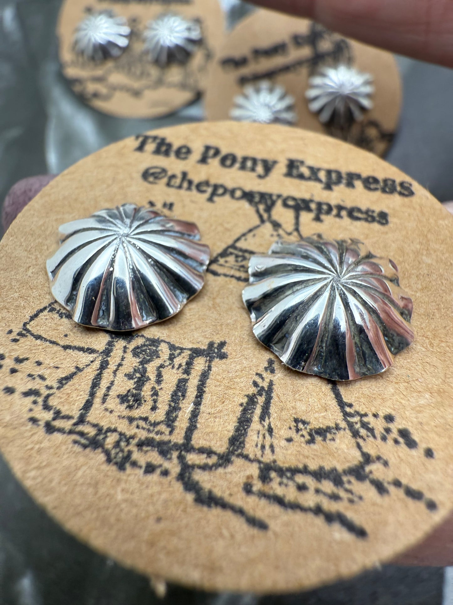 Handmade Scallop Concho Studs