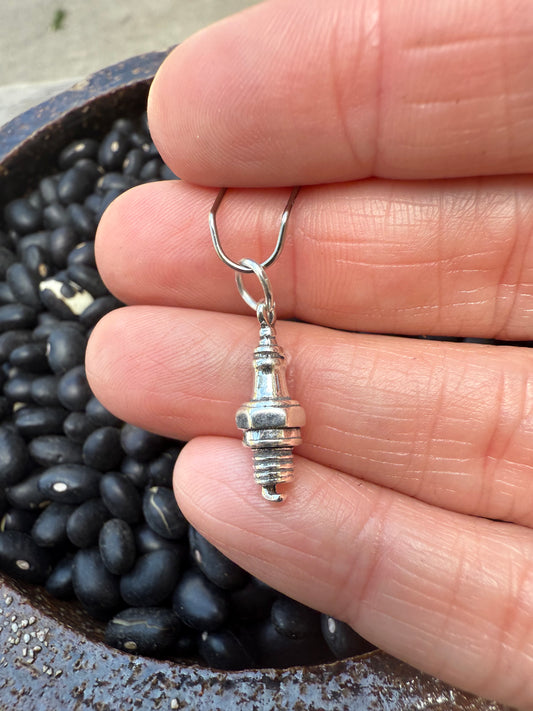 Spark Plug Sterling Silver Charm