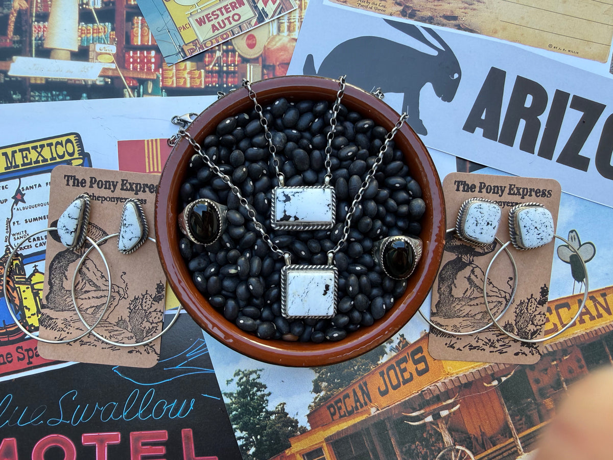 White Buffalo Rectangle Necklace