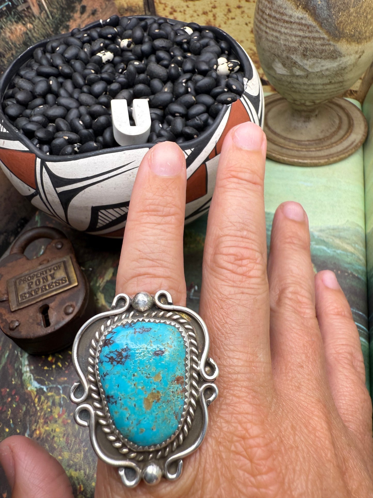 $99 Turquoise Statement Ring U size 11