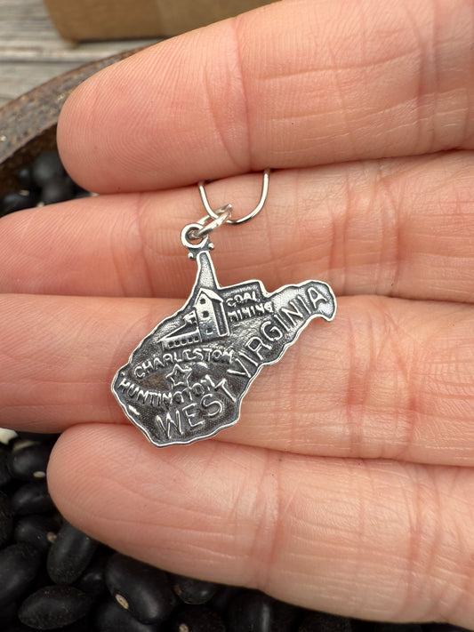 West Virginia Sterling Silver Charm