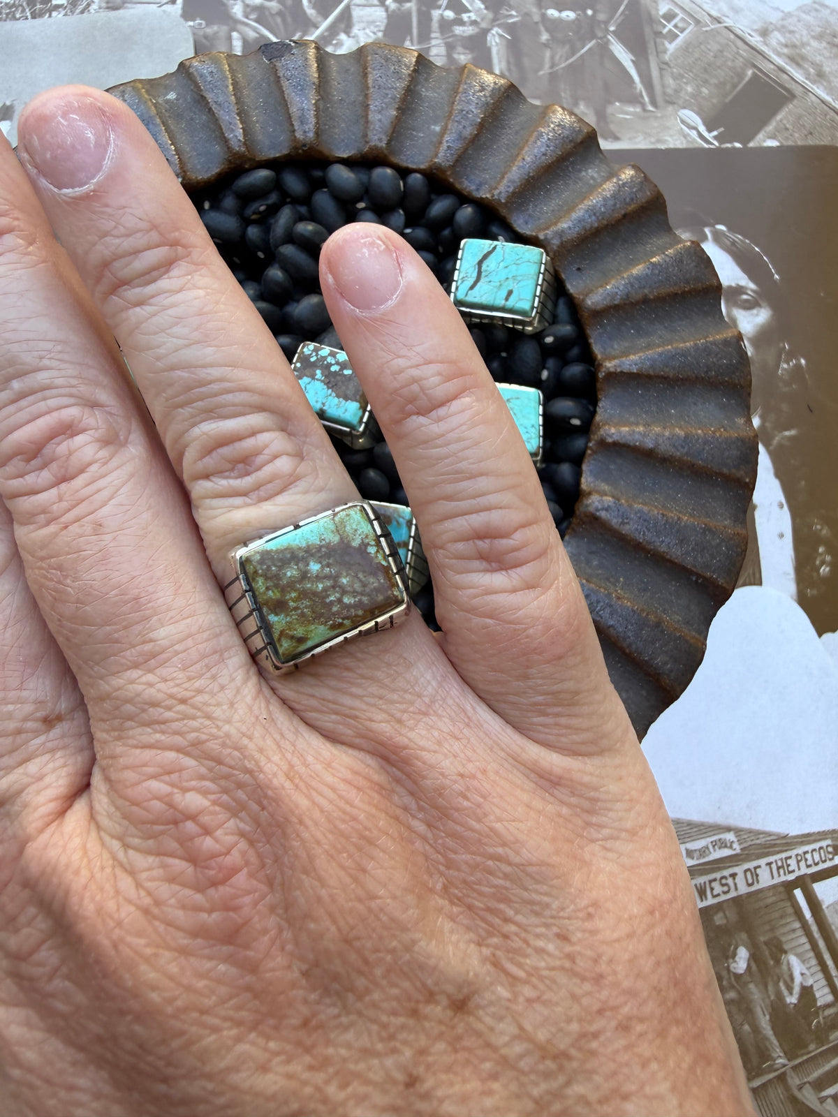 Turquoise Square Signet Ring
