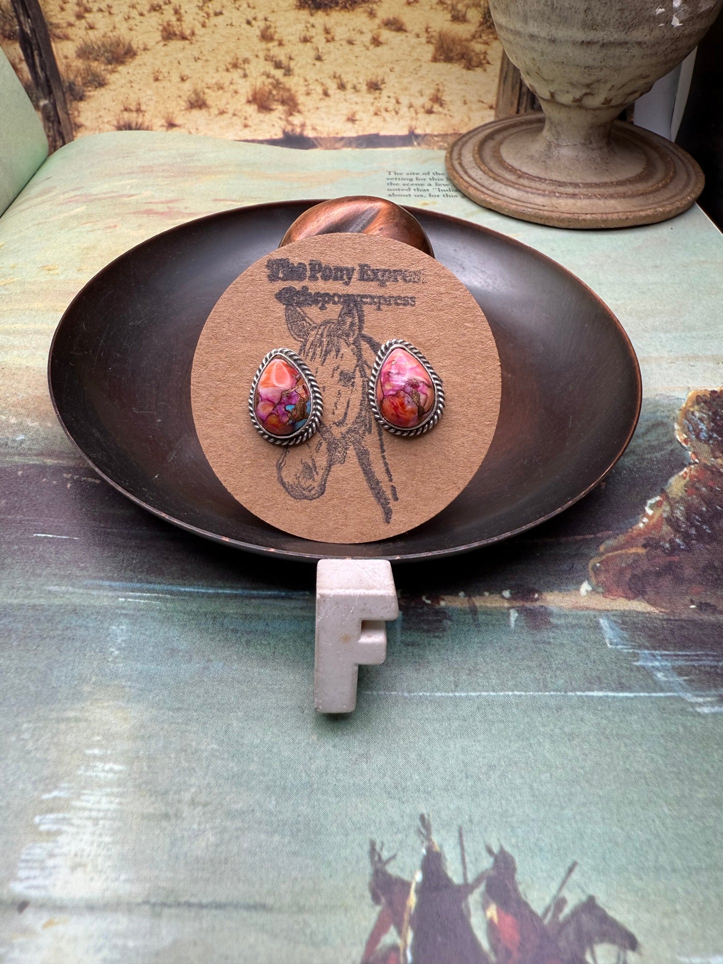 Orange Dahlia Stud Earrings