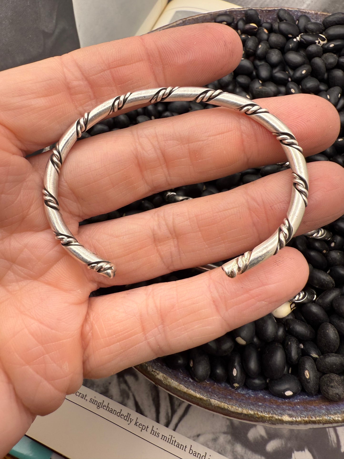 Smaller Gauge Ribbon Rope Twist Stacker Cuff