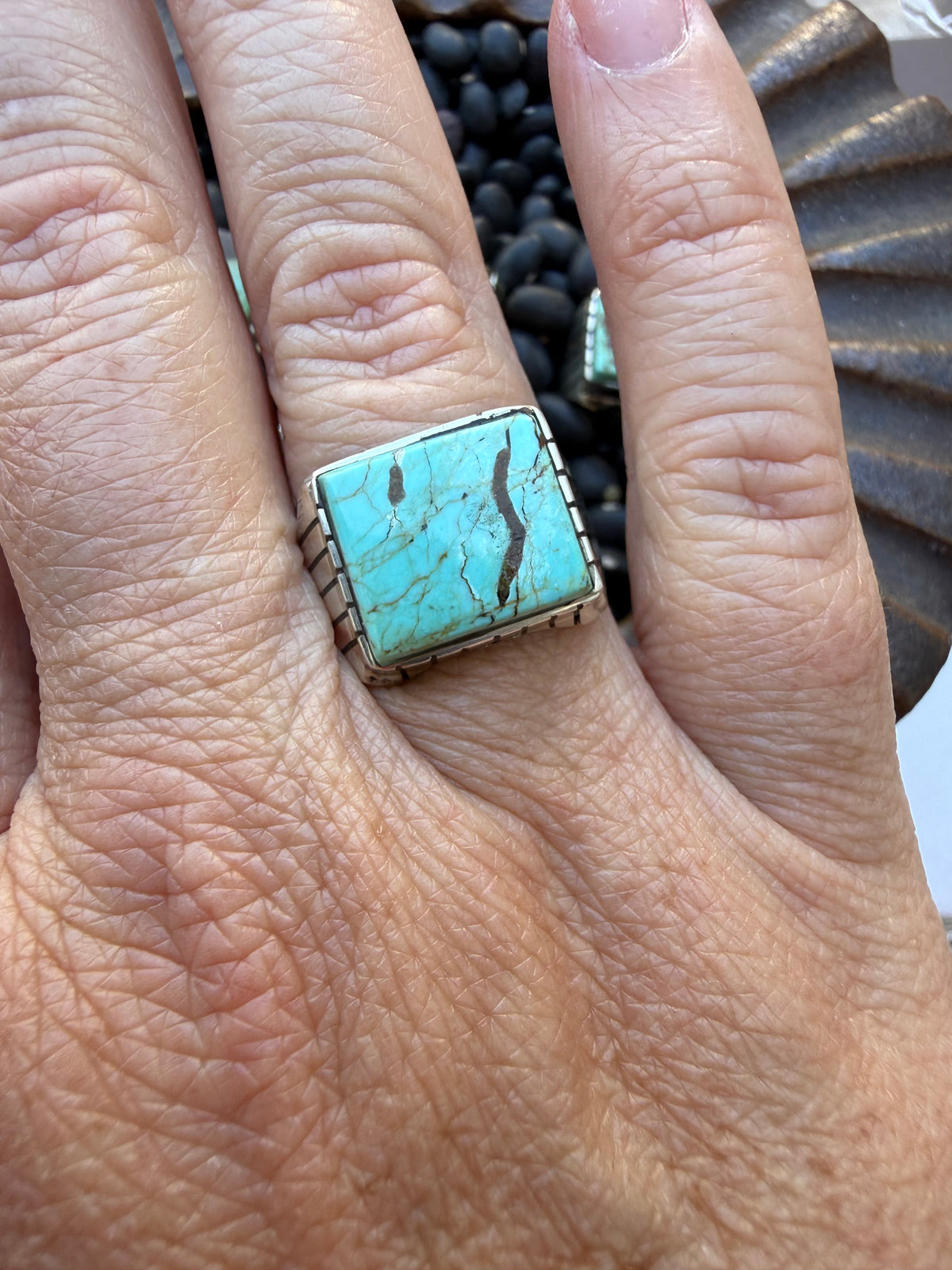 Turquoise Square Signet Ring