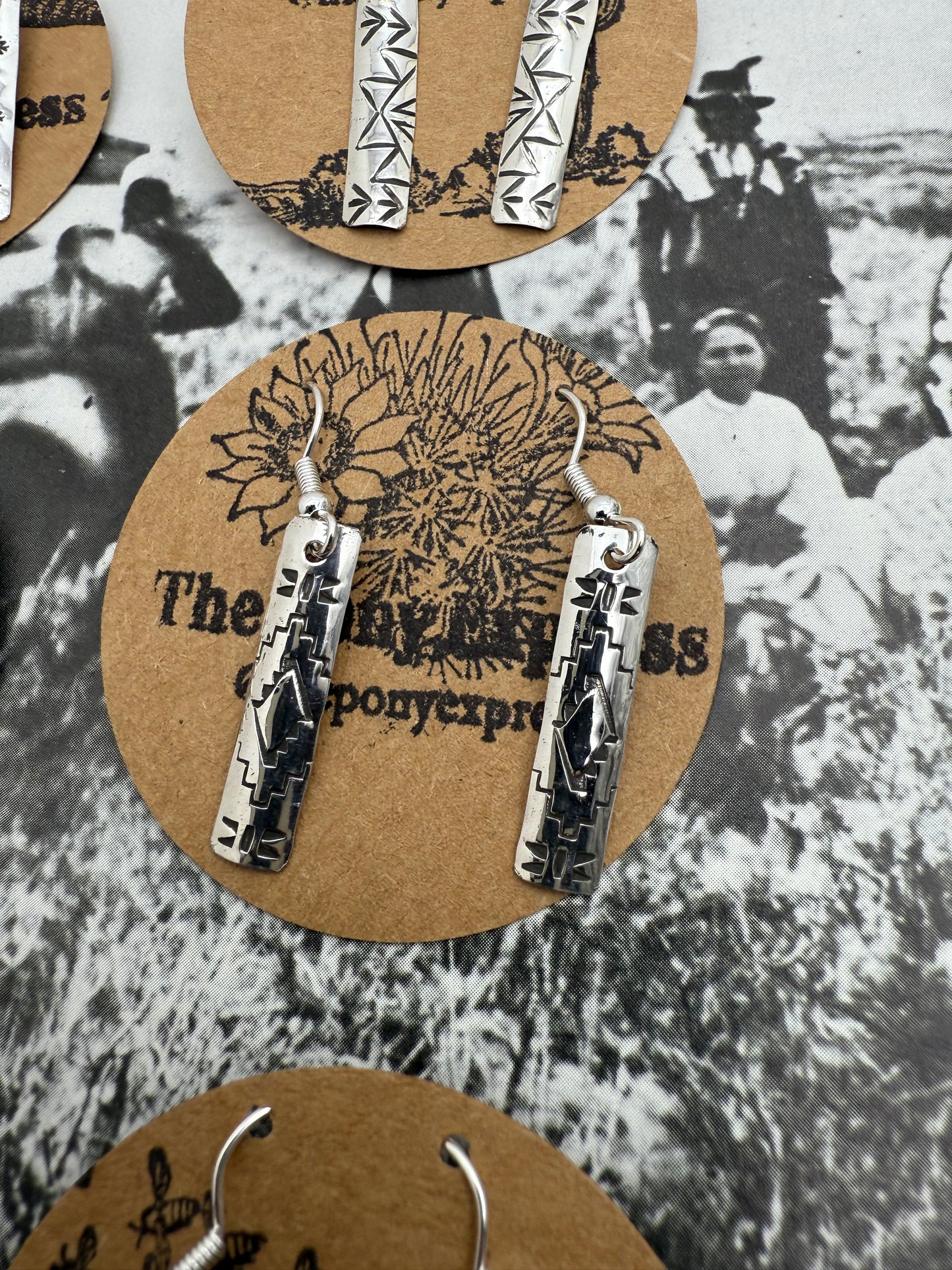 DOORBUSTER Stamped 1” Sterling Earrings