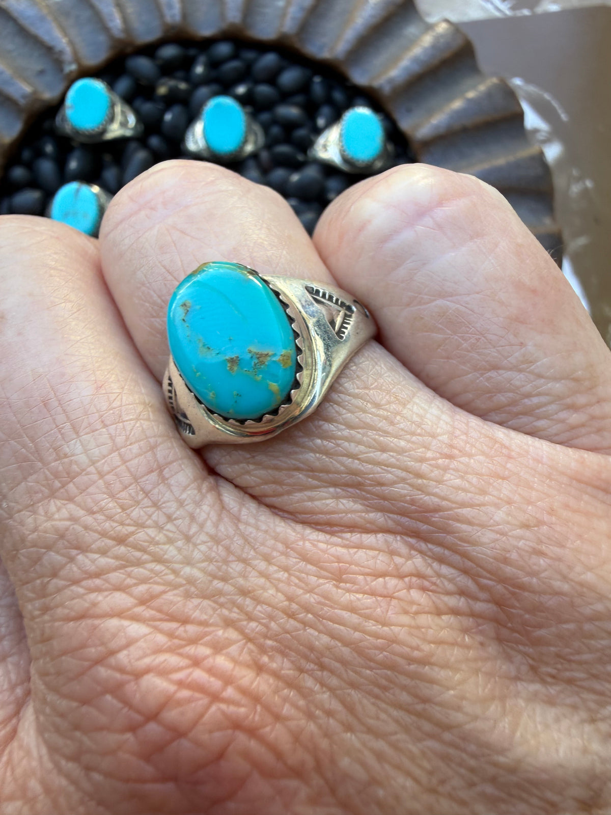 Turquoise Oval Signet Ring