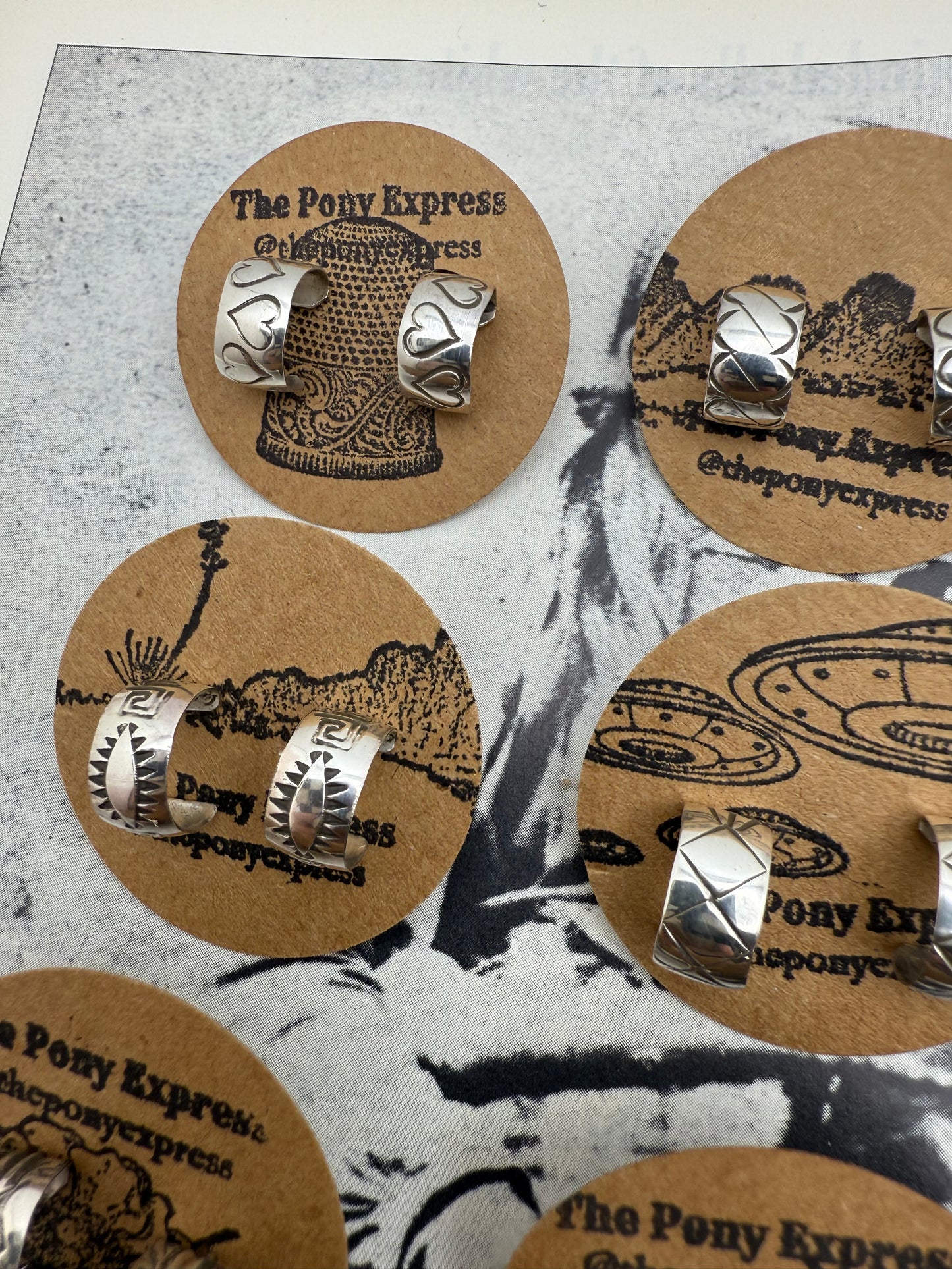 Hand Stamped Mini Hoops