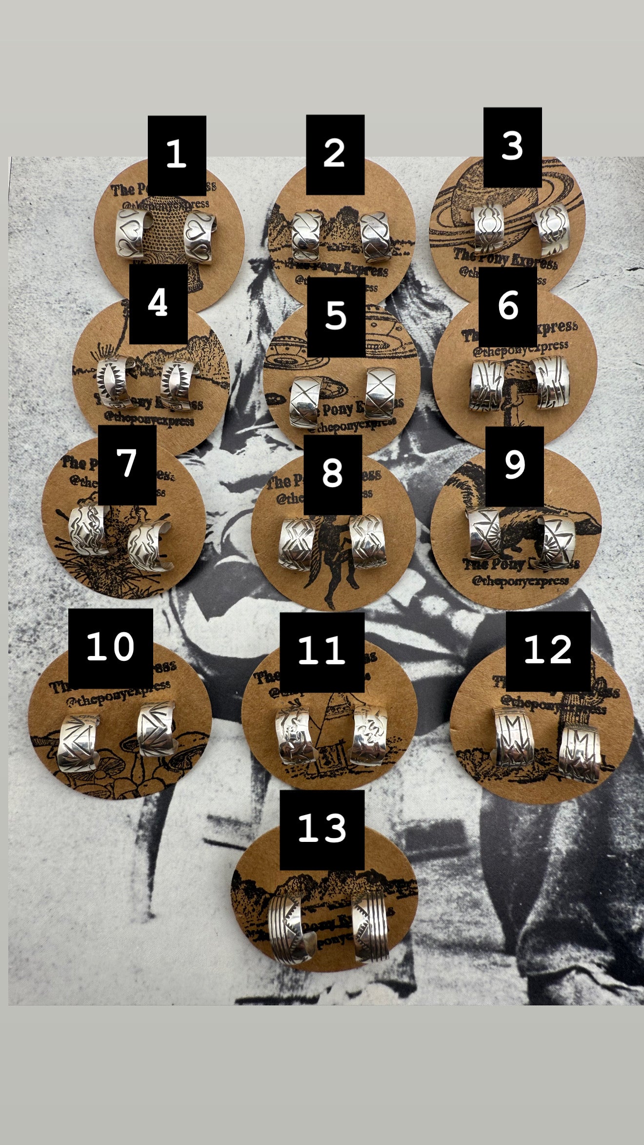 Hand Stamped Mini Hoops