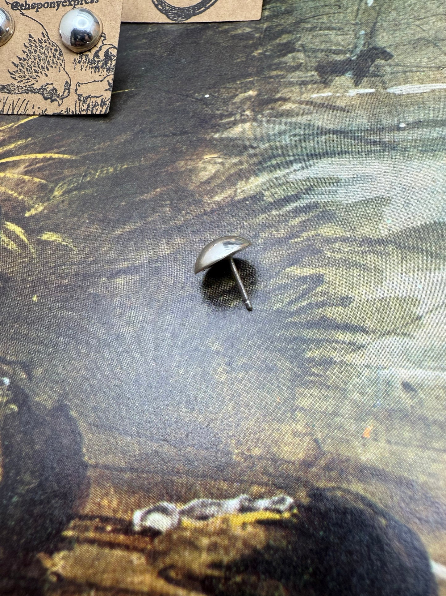 Half Dome Navajo Pearl Sterling Studs