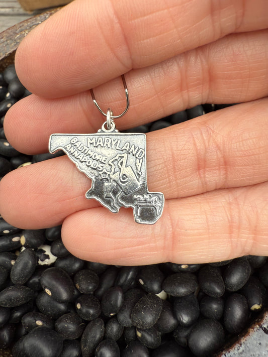 Maryland Sterling Silver Charm