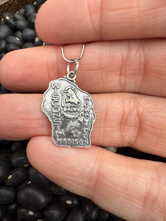 Wisconsin Sterling Silver Charm