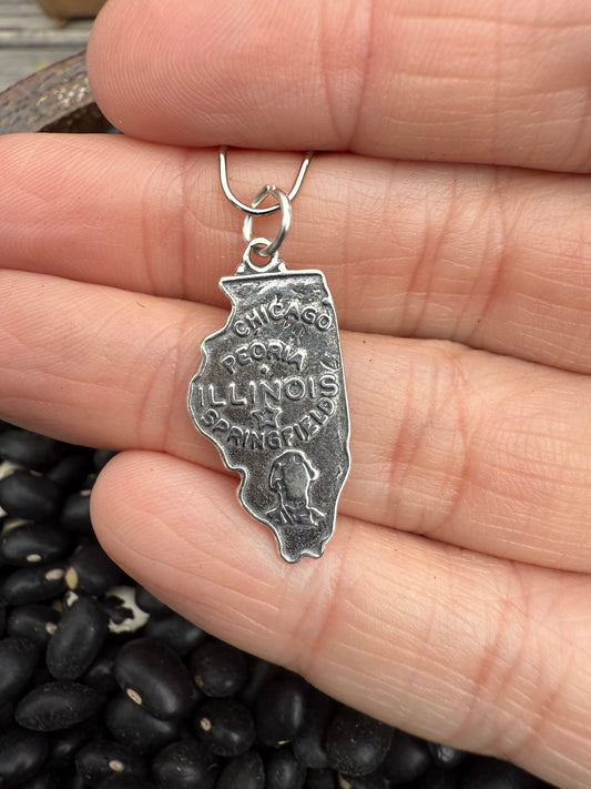 Illinois Sterling Silver Charm