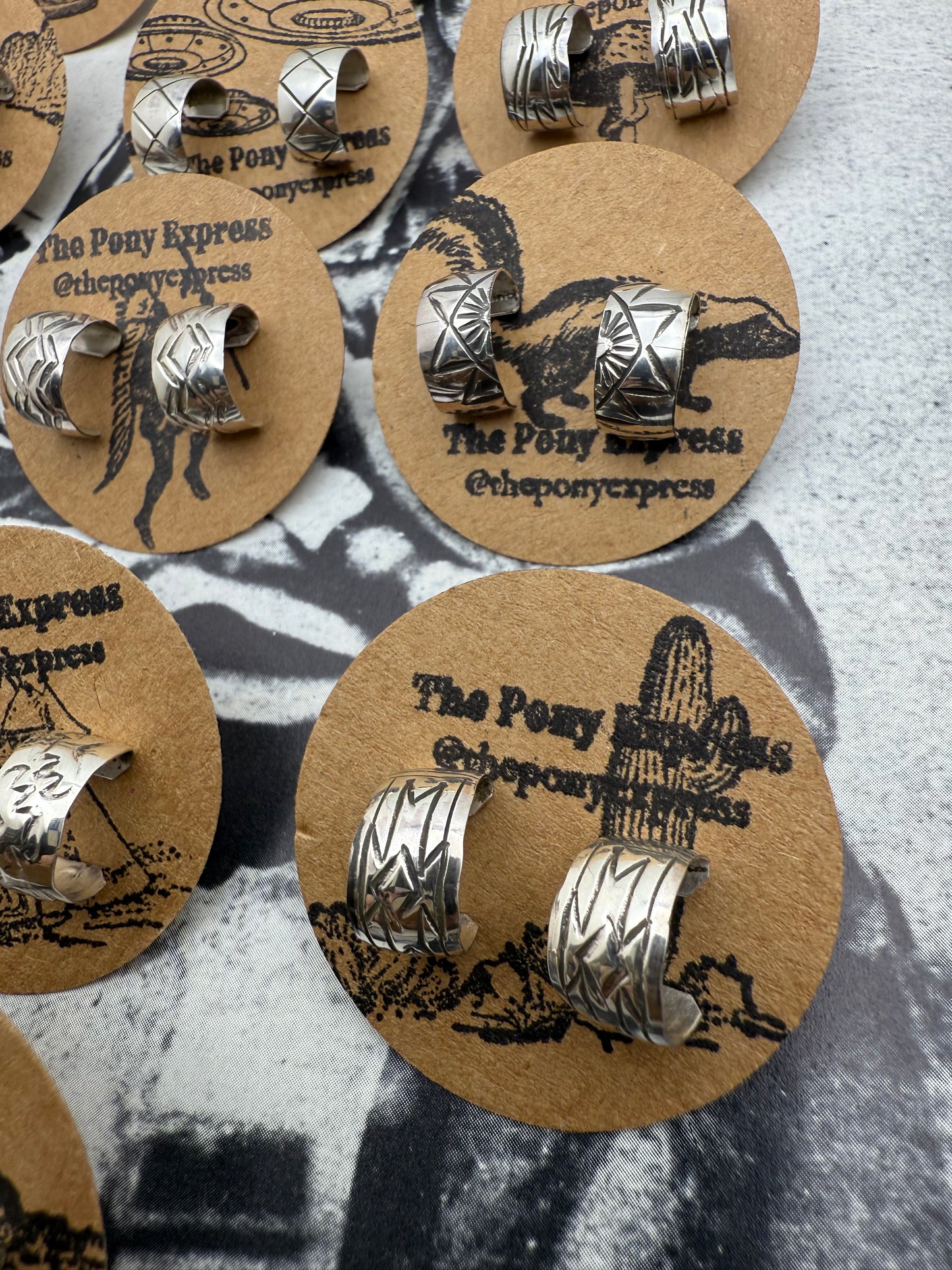 Hand Stamped Mini Hoops