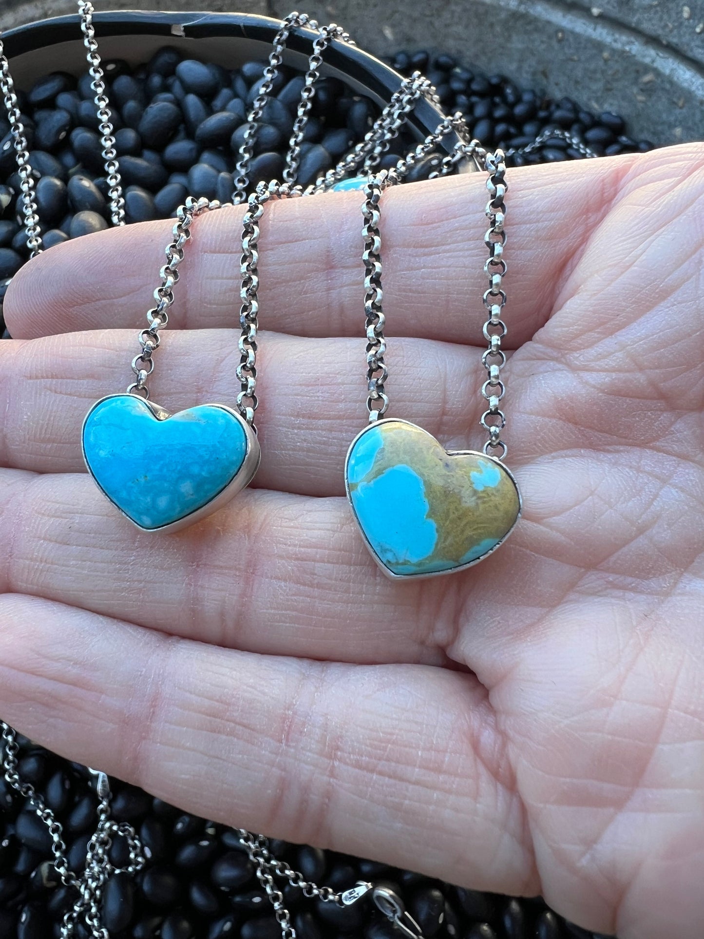 Turquoise Floating Heart Necklace