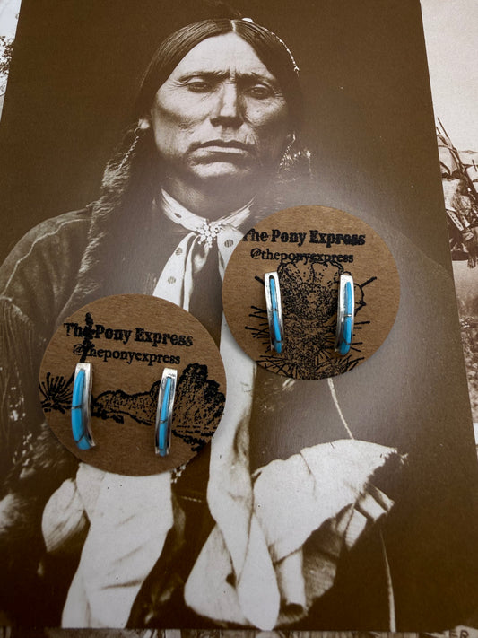 Zuni Inlay Half Hoops