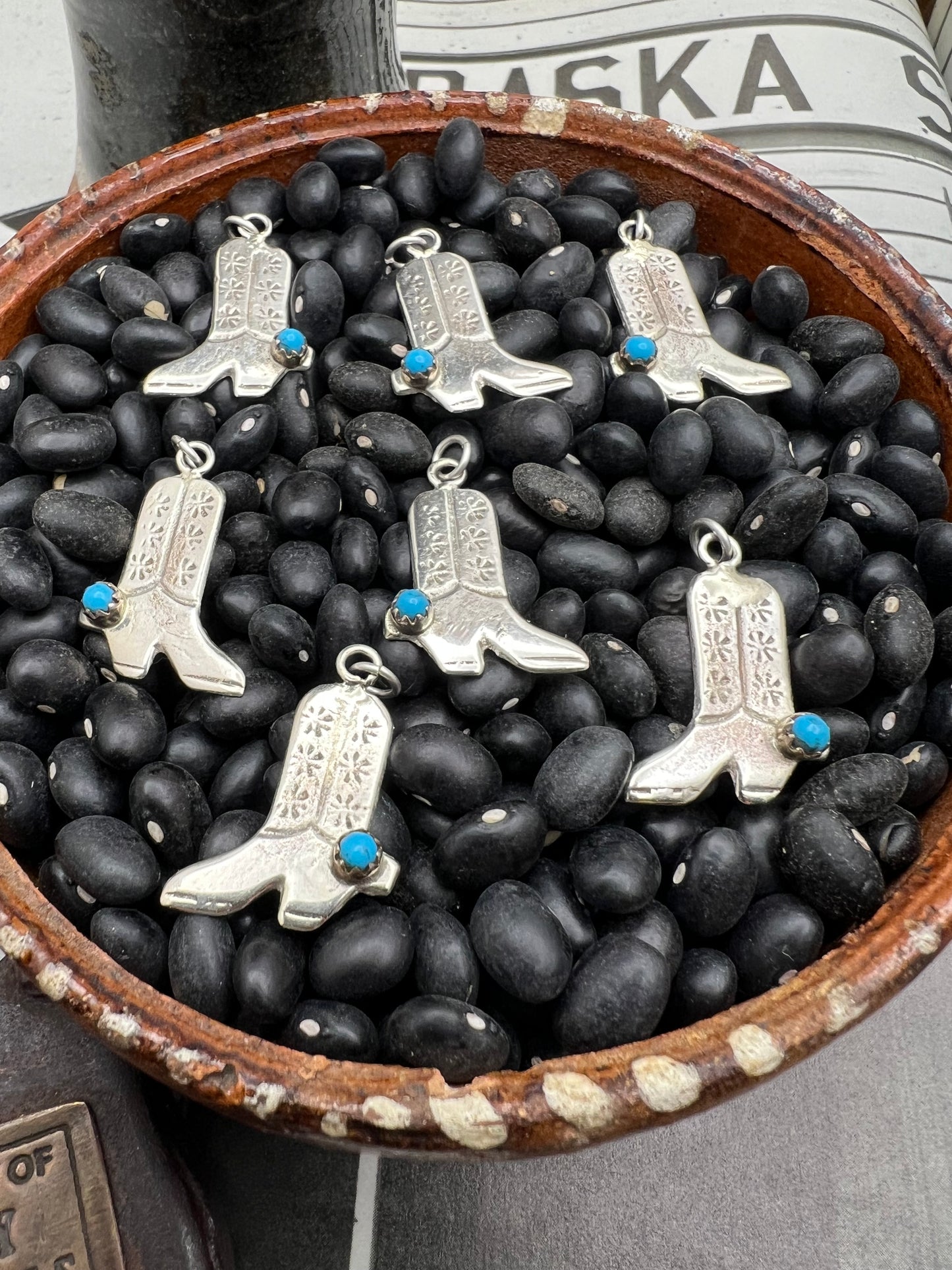 Cowboy Boot Charm with Turquoise Spur