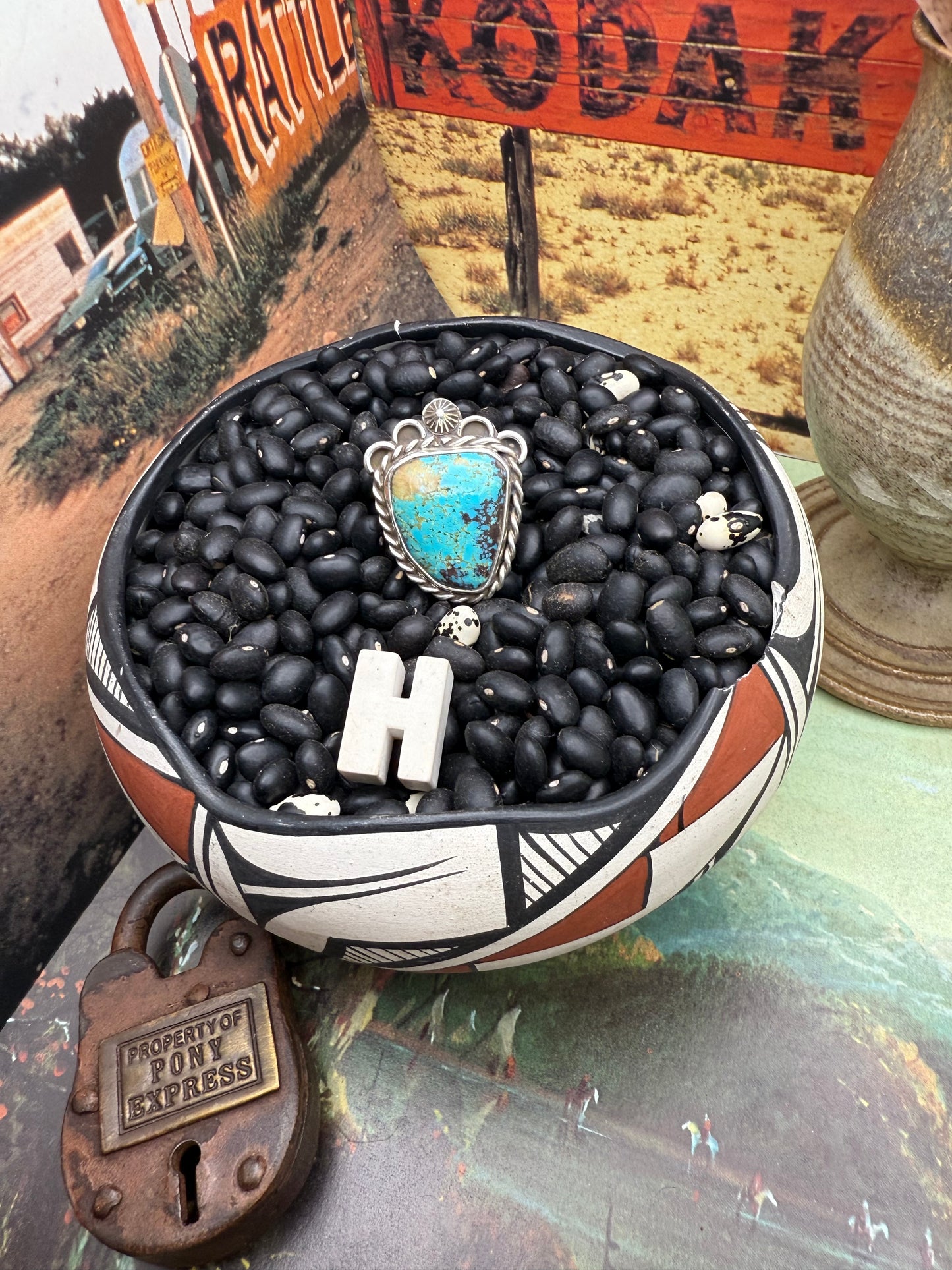 $99 Turquoise Statement Ring H size 8