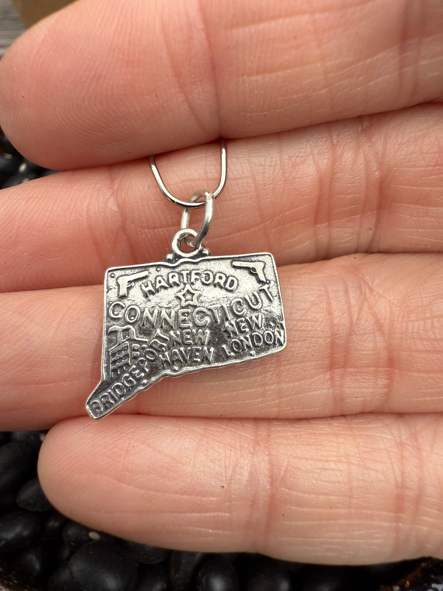 Connecticut Sterling Silver Charm