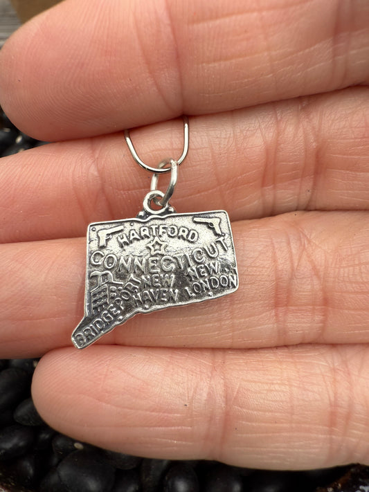 Connecticut Sterling Silver Charm
