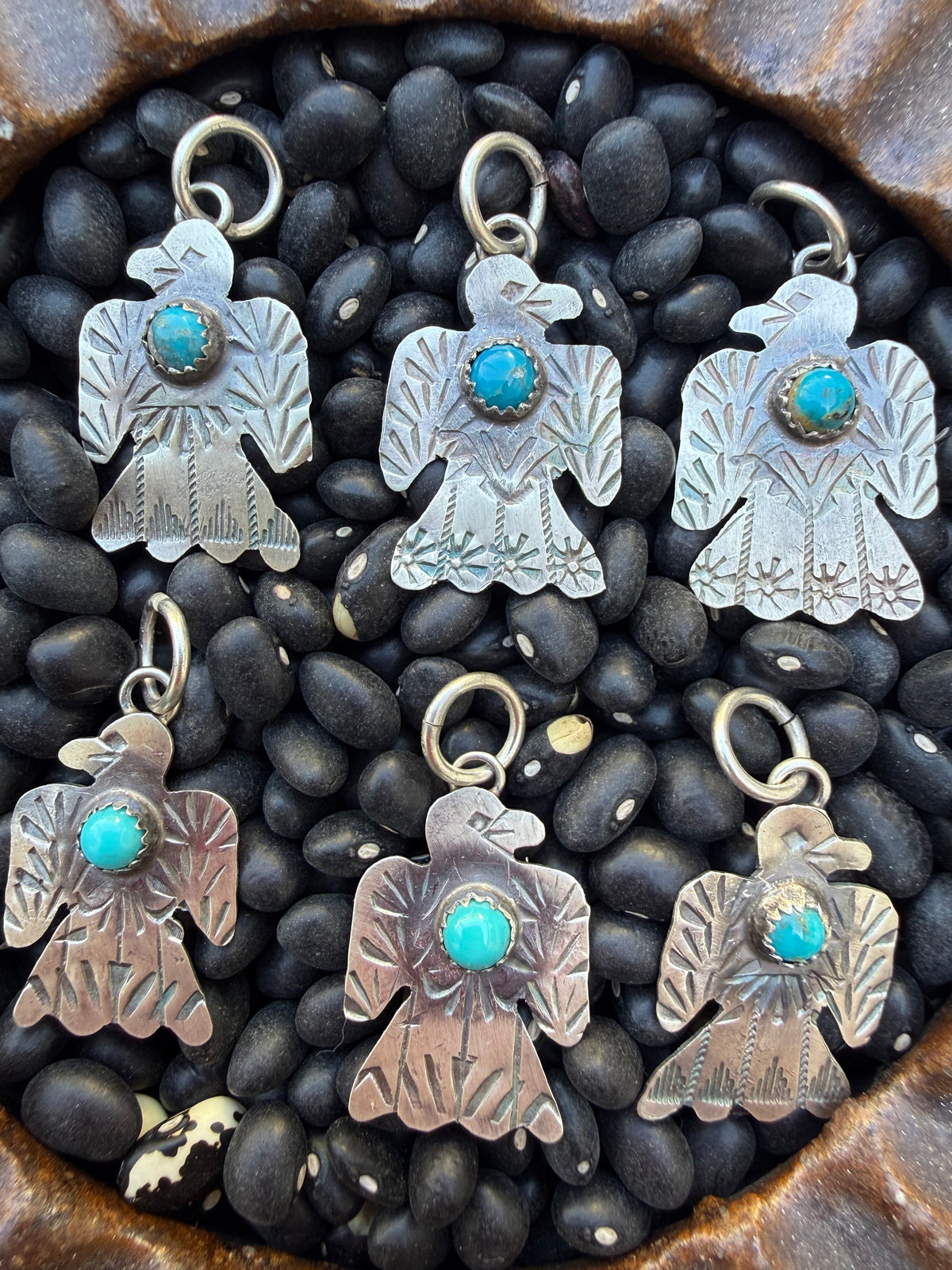 Hand stamped Thunderbird Pendant