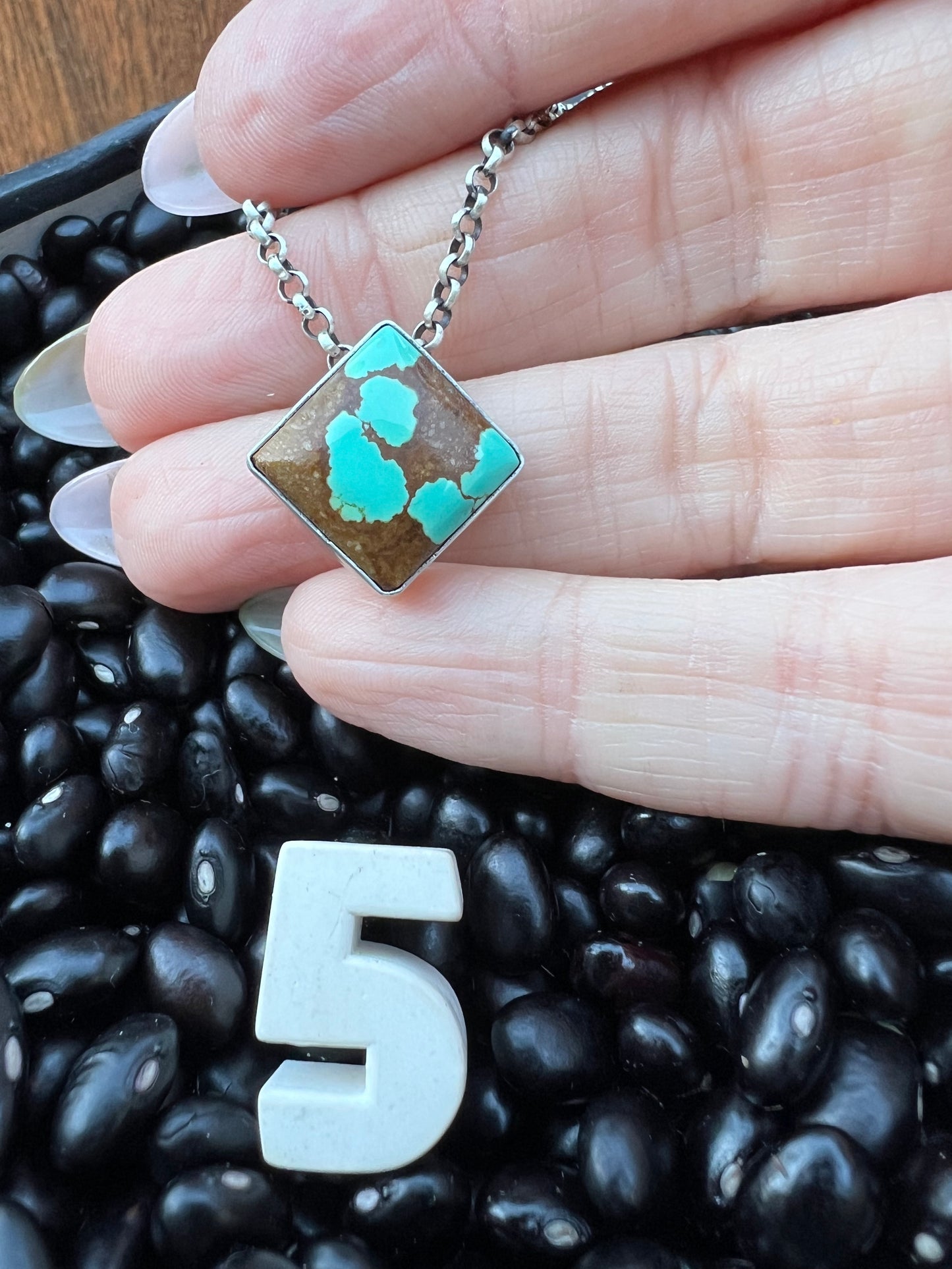 Kingman Turquoise Floating Diamond Necklace