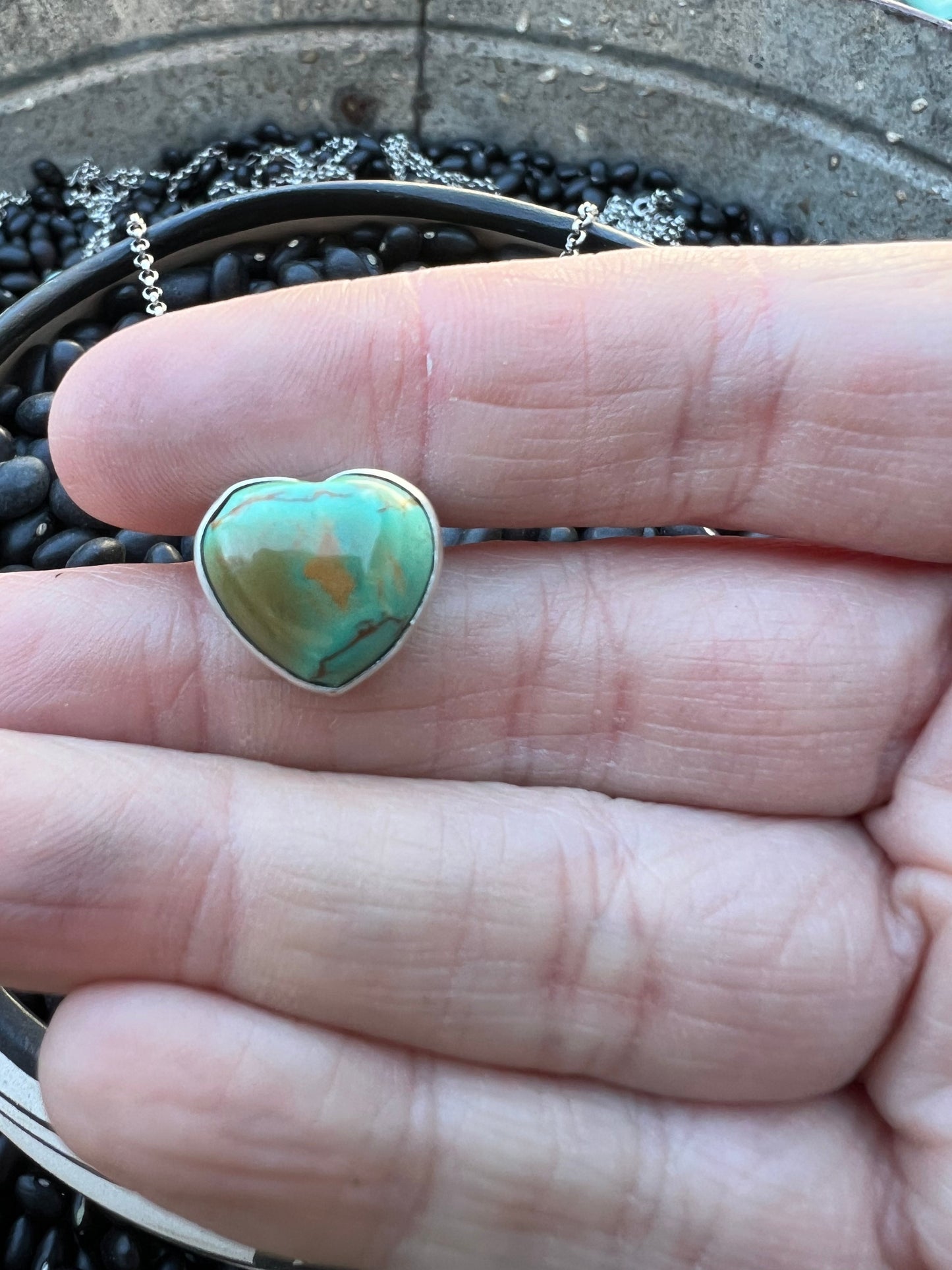 Turquoise Floating Heart Necklace