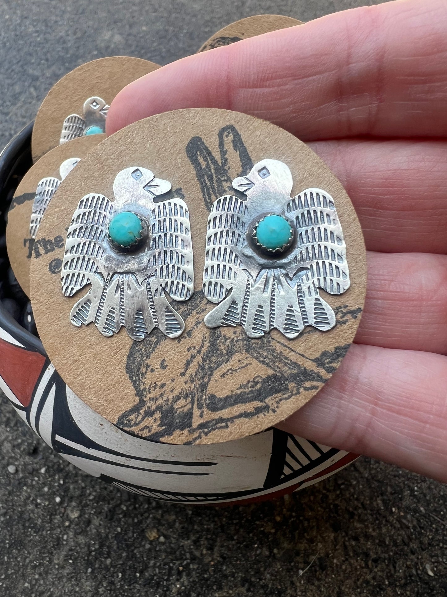 Thunderbird Studs with Turquoise