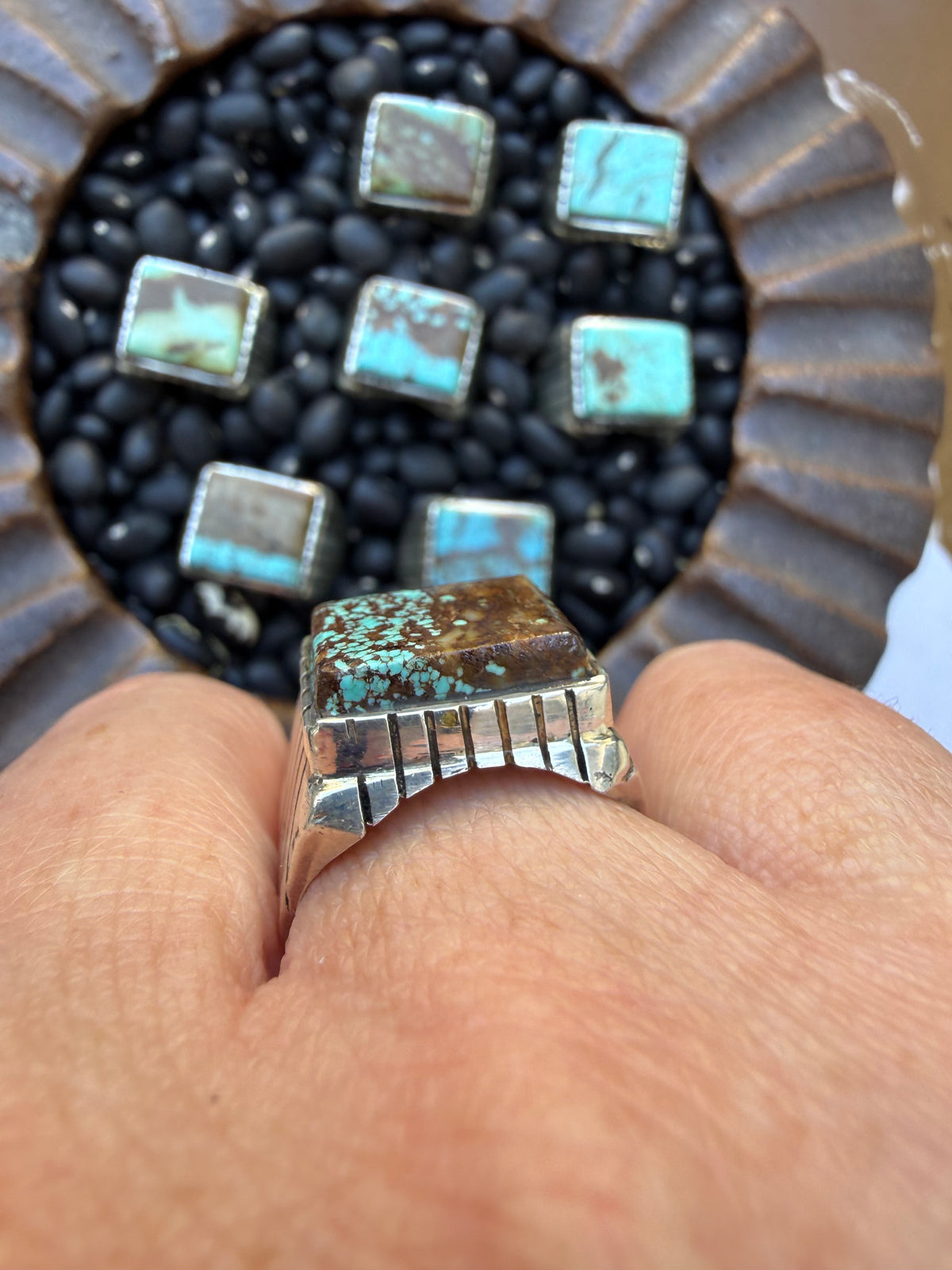 Turquoise Square Signet Ring