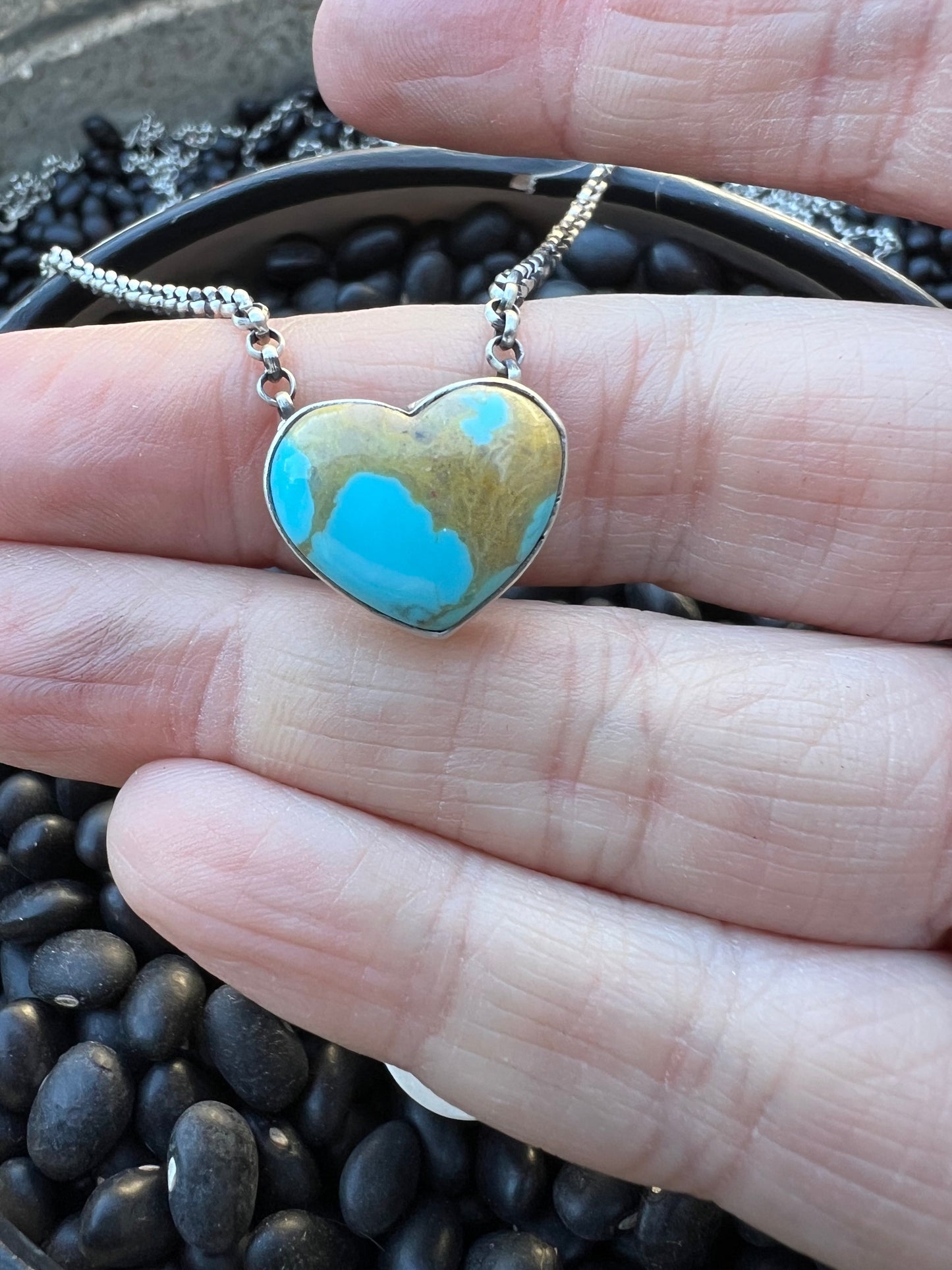 Turquoise Floating Heart Necklace