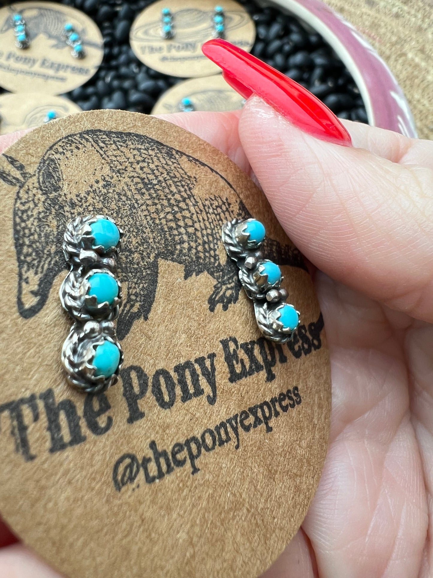 Lil Pea Turquoise Studs