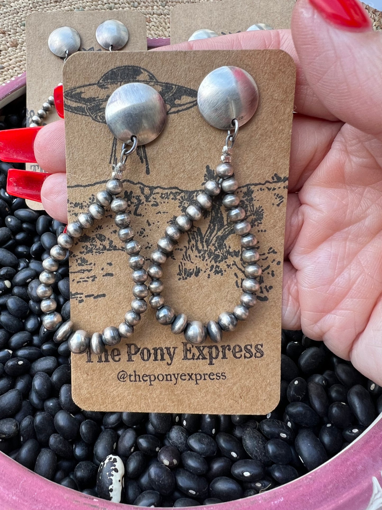 Disk Sterling Silver Pearl Drops